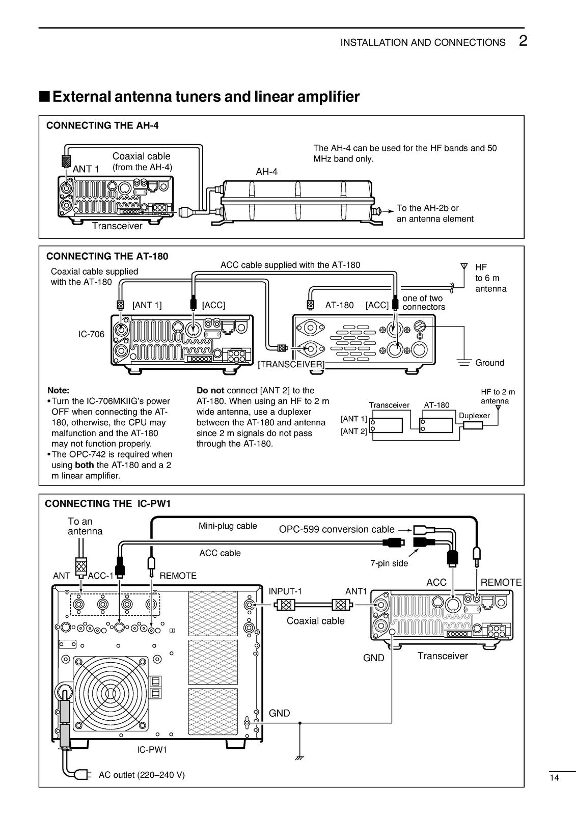 ICOM IC-706MKIIG HF VHF UHF Transceiver Instruction Manual - WIRE BOUND - COVERS