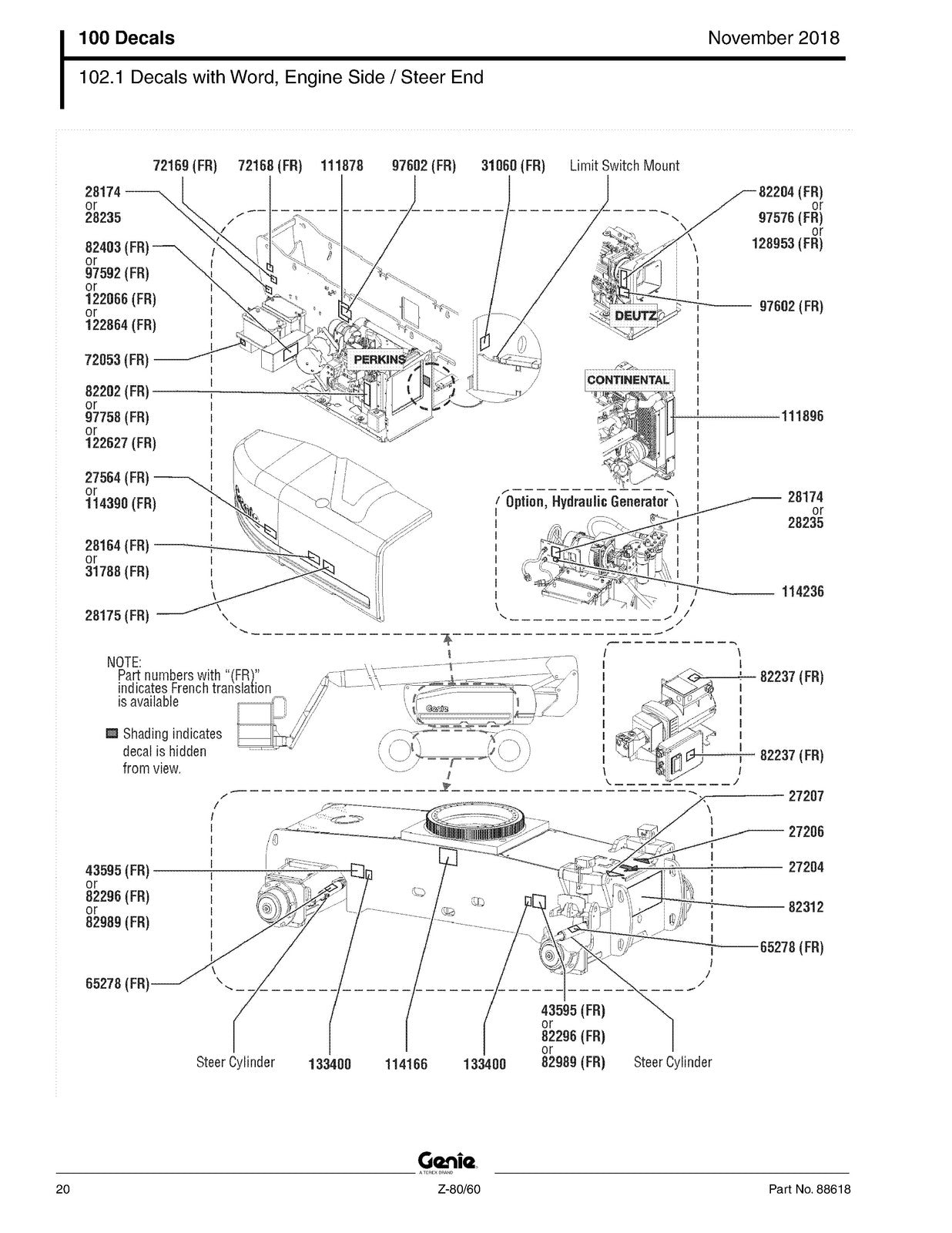 GENIE Z-80-60 Boom Lift Parts Manual 2018 - STEEL WIRE BOUND - PROTECTIVE COVERS
