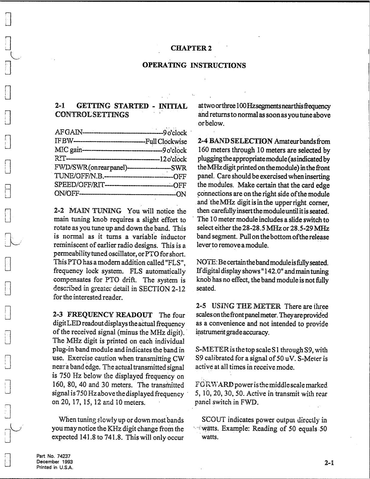 TEN TEC Scout 555 Argo 556 User Manual - STEEL WIRE BOUND - COVERS - XL FOLDOUTS