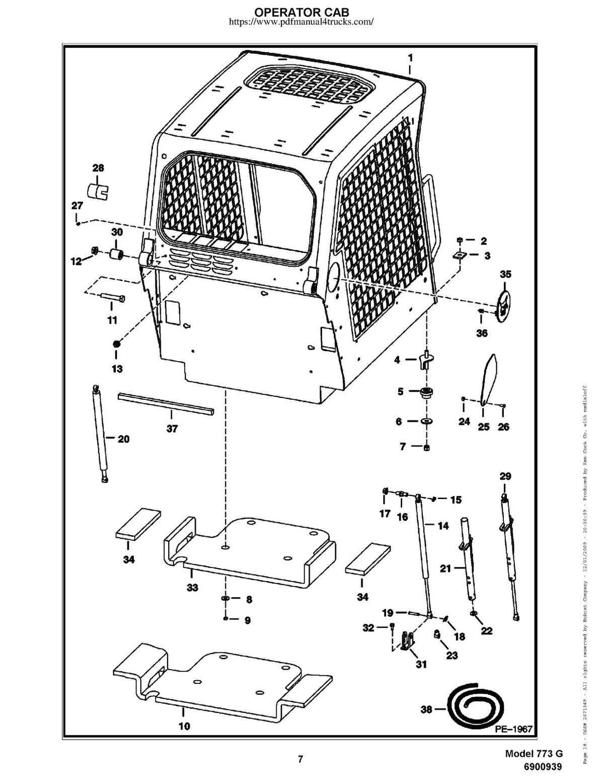 BOBCAT 773 G-Series Skid Steer Parts & Service Manual BUNDLE - WIRE BOUND