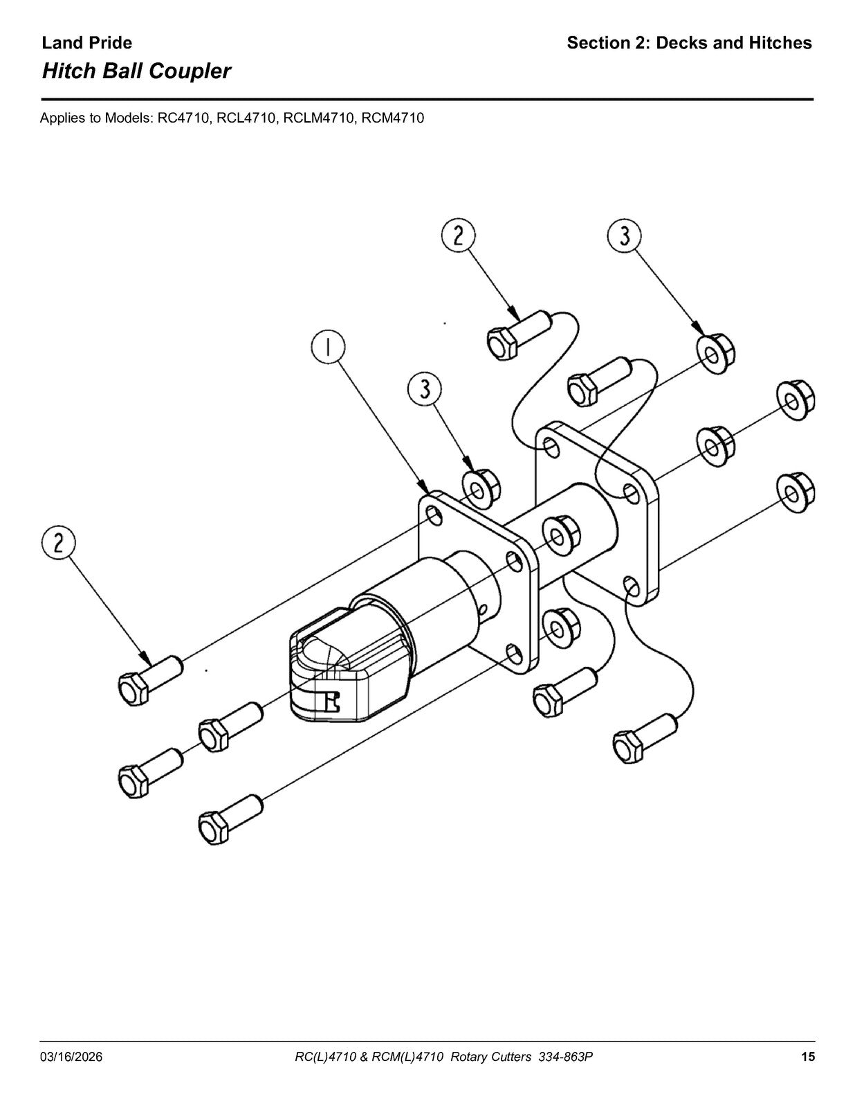 LAND PRIDE RC4710 Rotary Cutters Parts Manual 2026 - WIRE BOUND - TOUGH COVERS