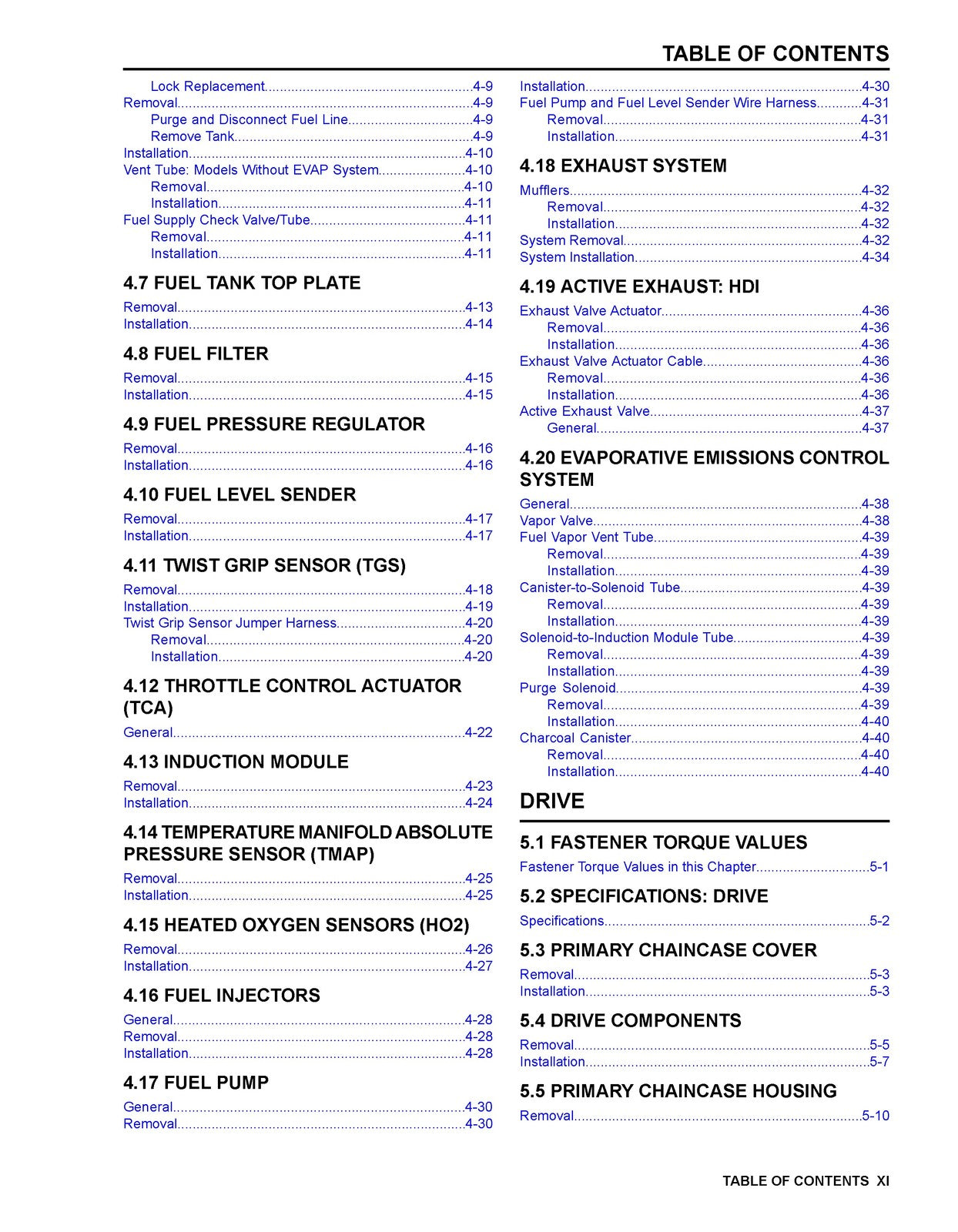 HARLEY DAVIDSON Touring Models Service Manual 2015 - BOUND - COVERS - FOLDOUTS