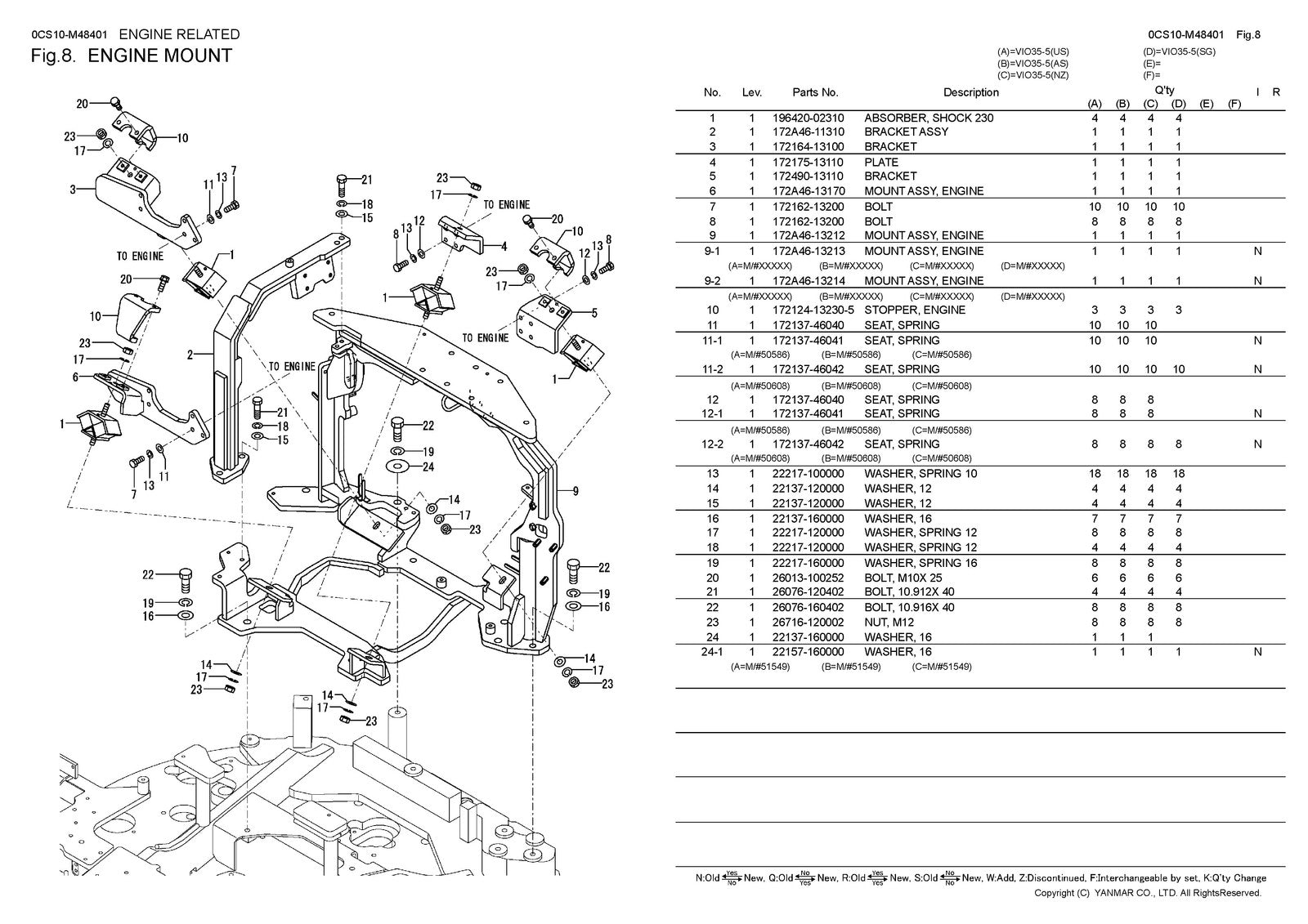 YANMAR ViO35-5 Excavator Parts Catalog Manual 2017 - WIRE BOUND - TOUGH COVERS