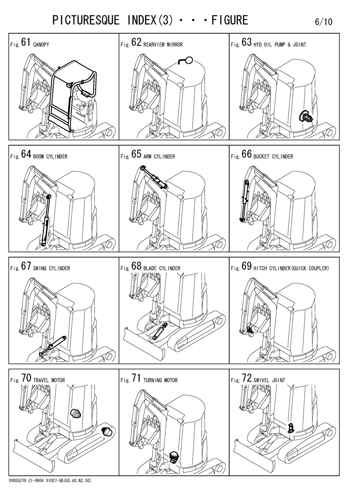 YANMAR ViO27-5B Excavator Parts Catalog Manual 2009 - WIRE BOUND - TOUGH COVERS