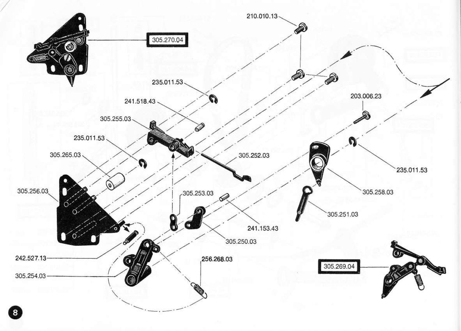BERNINA 930 Record Sewing Machine Illustrated Parts List Manual, FOLDOUTS