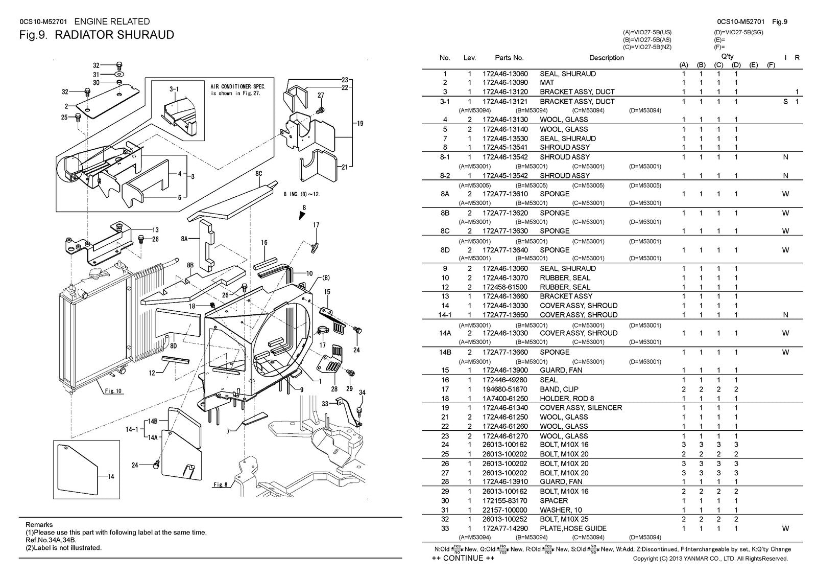 YANMAR ViO27-5B Excavator Parts Catalog Manual - STEEL WIRE BOUND - TOUGH COVERS