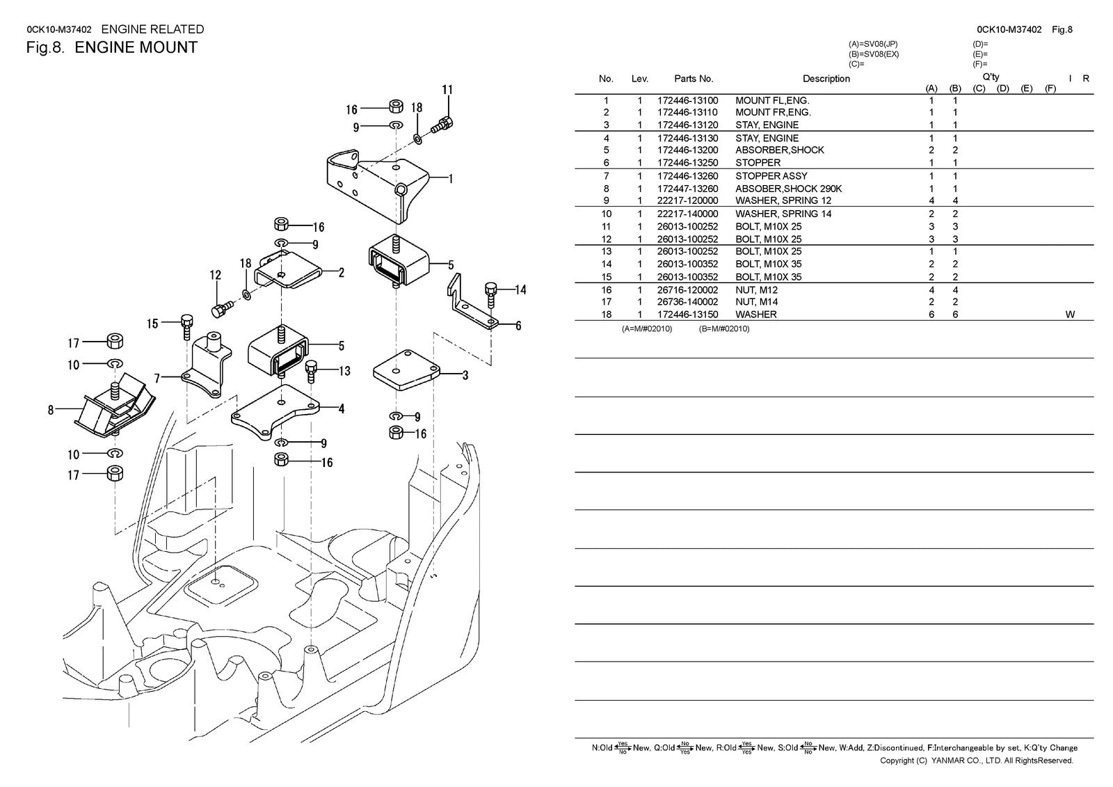 YANMAR SV08 Excavator Parts Catalog Manual 2017 - WIRE BOUND - TOUGH COVERS