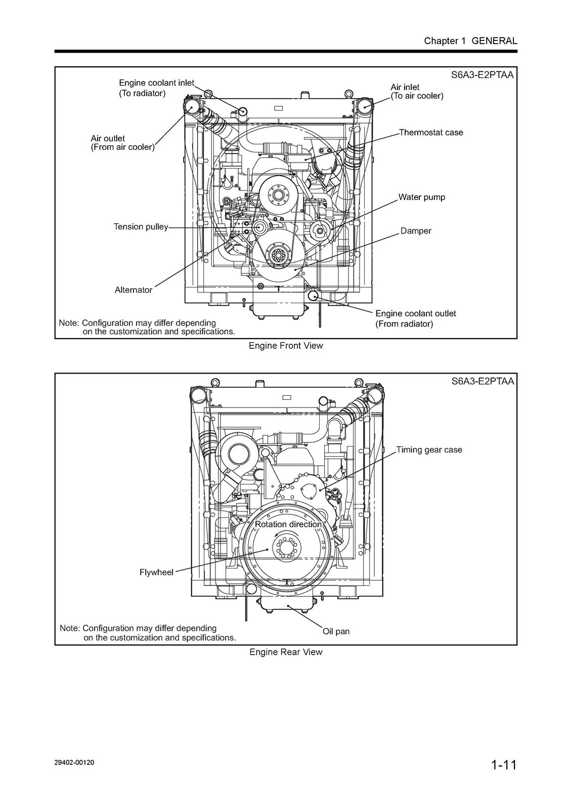MITSUBISHI S6A3 DIESEL ENGINE SERVICE MANUAL 2017 - WIRE BOUND - TOUGH COVERS