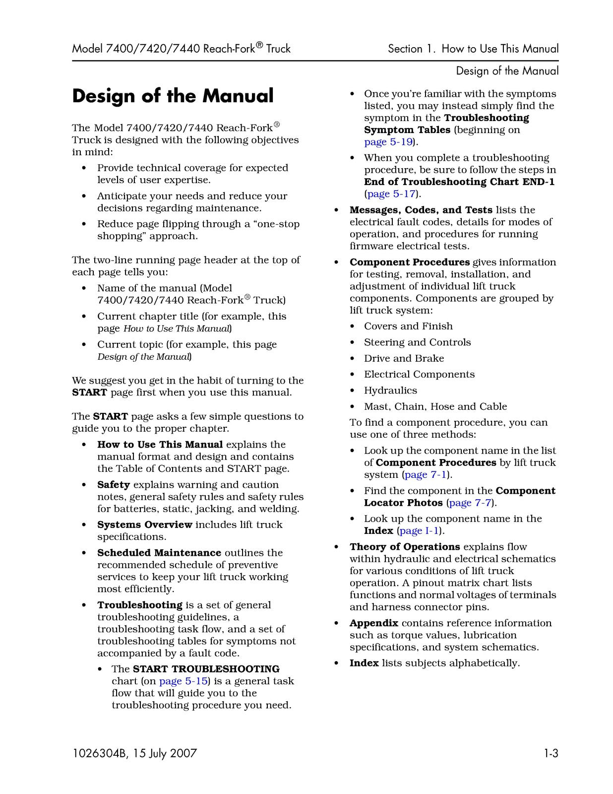 RAYMOND 7400 7420 7440 Reach-Fork Truck Maintenance Manual 2007 - WIRE BOUND