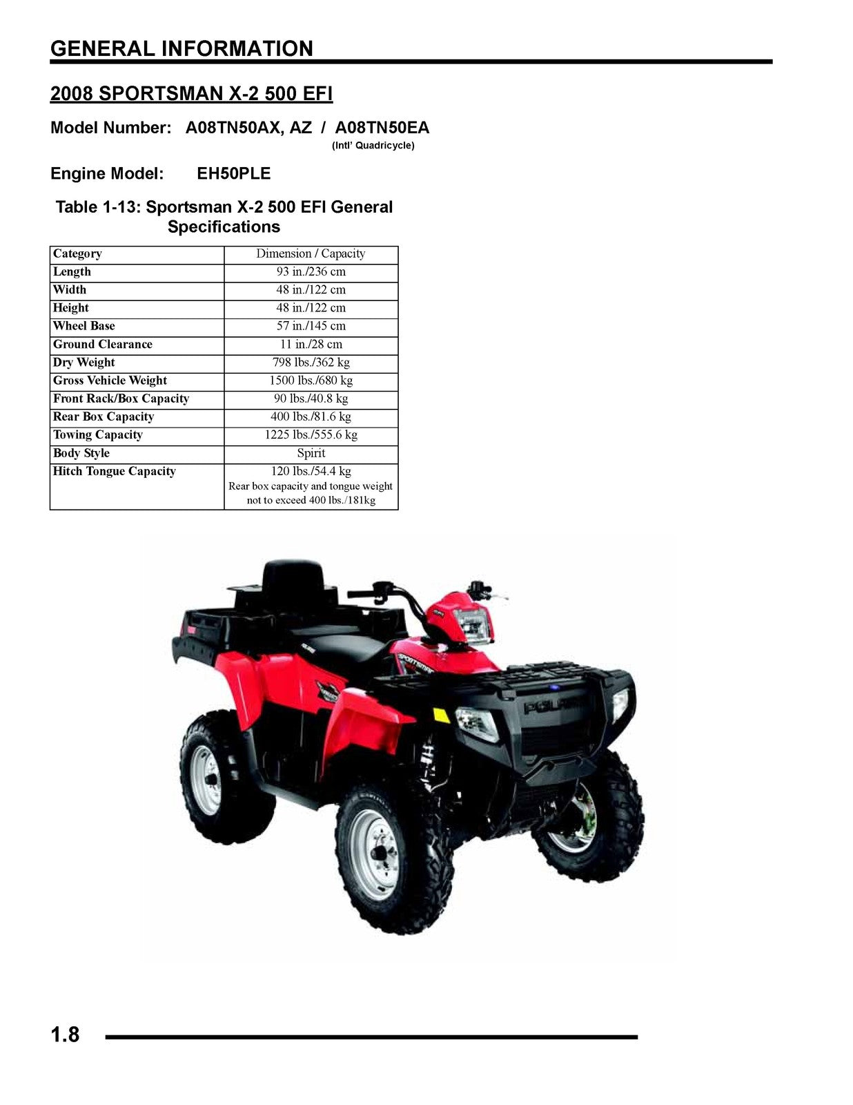 POLARIS Sportsman 500 EFI X2 Touring 500 HO Service Manual 2008, FOLDOUTS