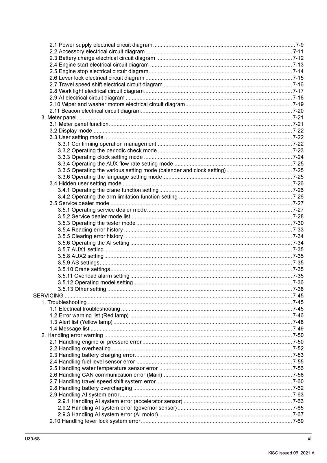 KUBOTA U30-6S Excavator Workshop Service Manual - BOUND - COVERS - XL FOLDOUTS