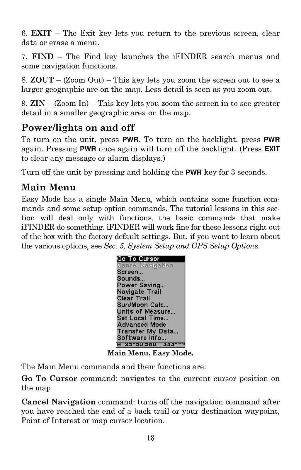 LOWRANCE iFINDER H2O Handheld Mapping GPS Receiver Instructions Manual 2004
