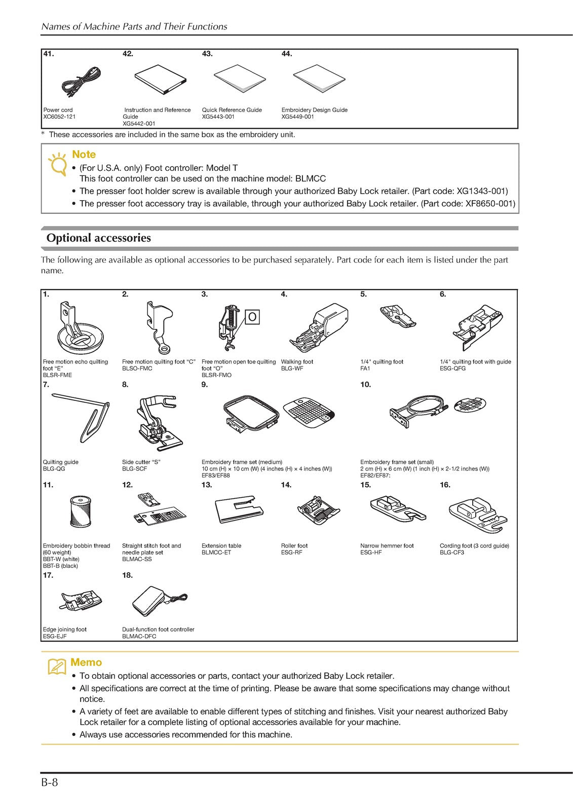 BABY LOCK Accord BLMCC Sewing Machine Instruction Manual - WIRE BOUND - COVERS