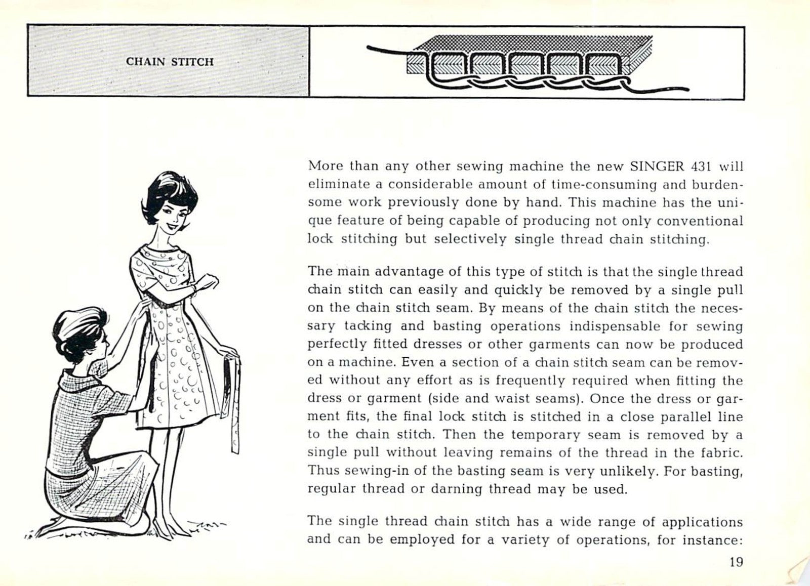 SINGER 431 Convertible Slant-O-Matic Instruction Manual - WIRE BOUND - COVERS