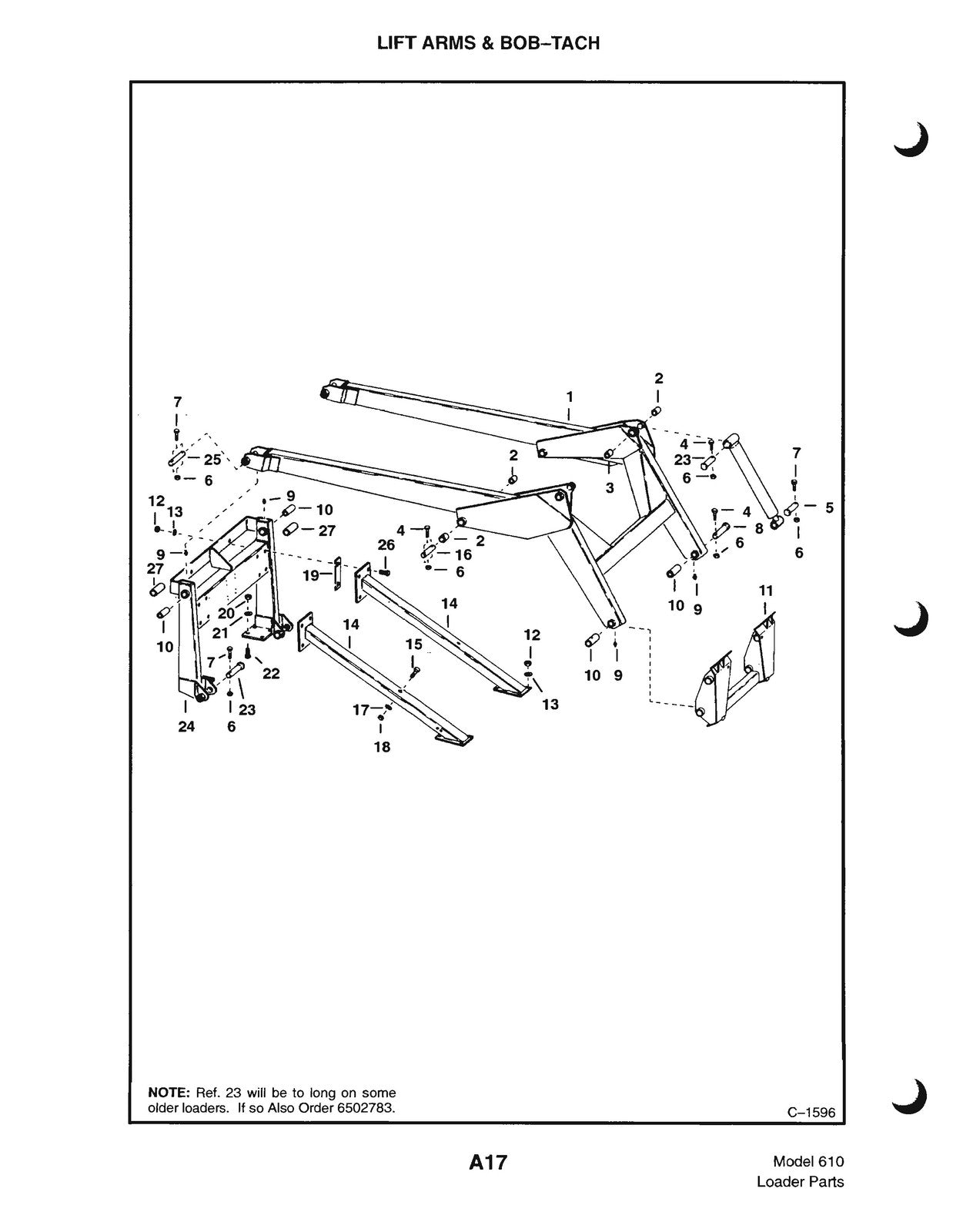 BOBCAT 610 Parts Manual 1999 - STEEL WIRE BOUND - PROTECTIVE COVERS