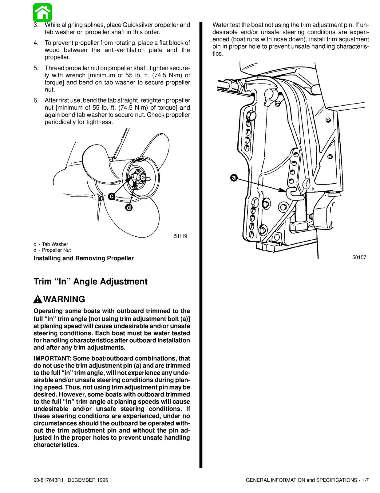 MERCURY 45 50 55 60 Jet Marathon SeaPro BigFoot Service Manual 1996 - WIRE BOUND