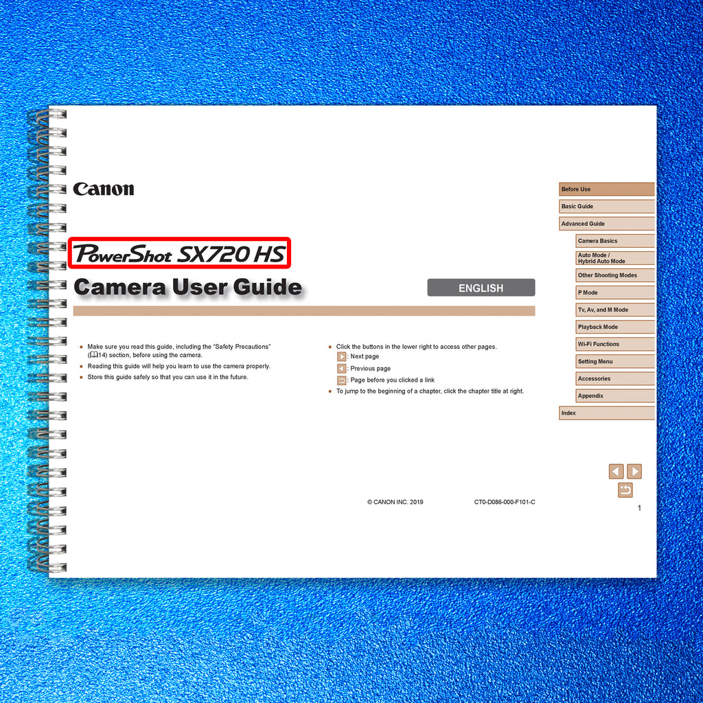 Canon PowerShot SX720 HS Instruction Manual Owners Guide - STEEL WIRE BOUND