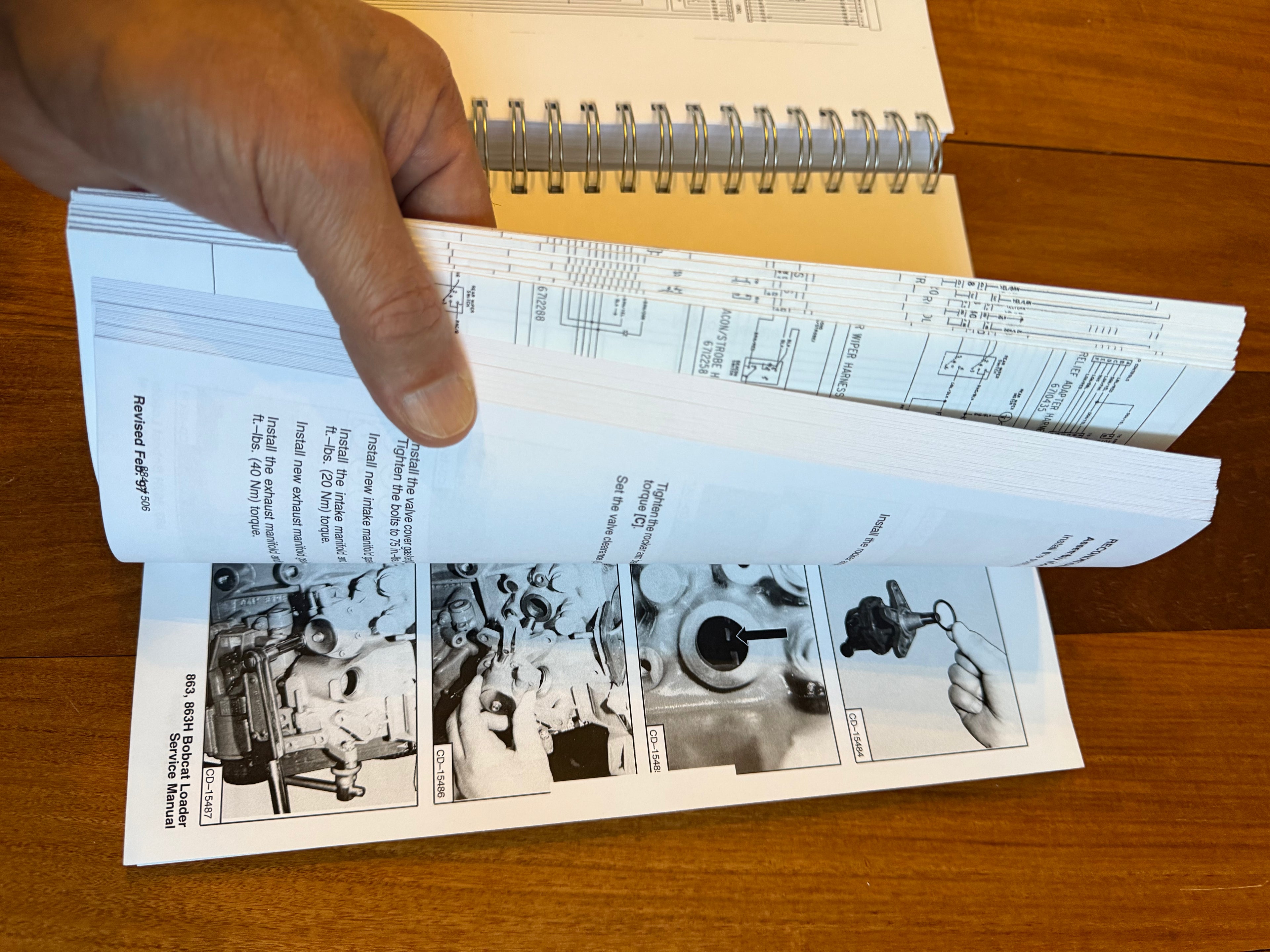 BOBCAT 863 & 863 HIGH FLOW SERVICE MANUAL - WIRE BOUND - COVERS - HUGE FOLDOUTS!