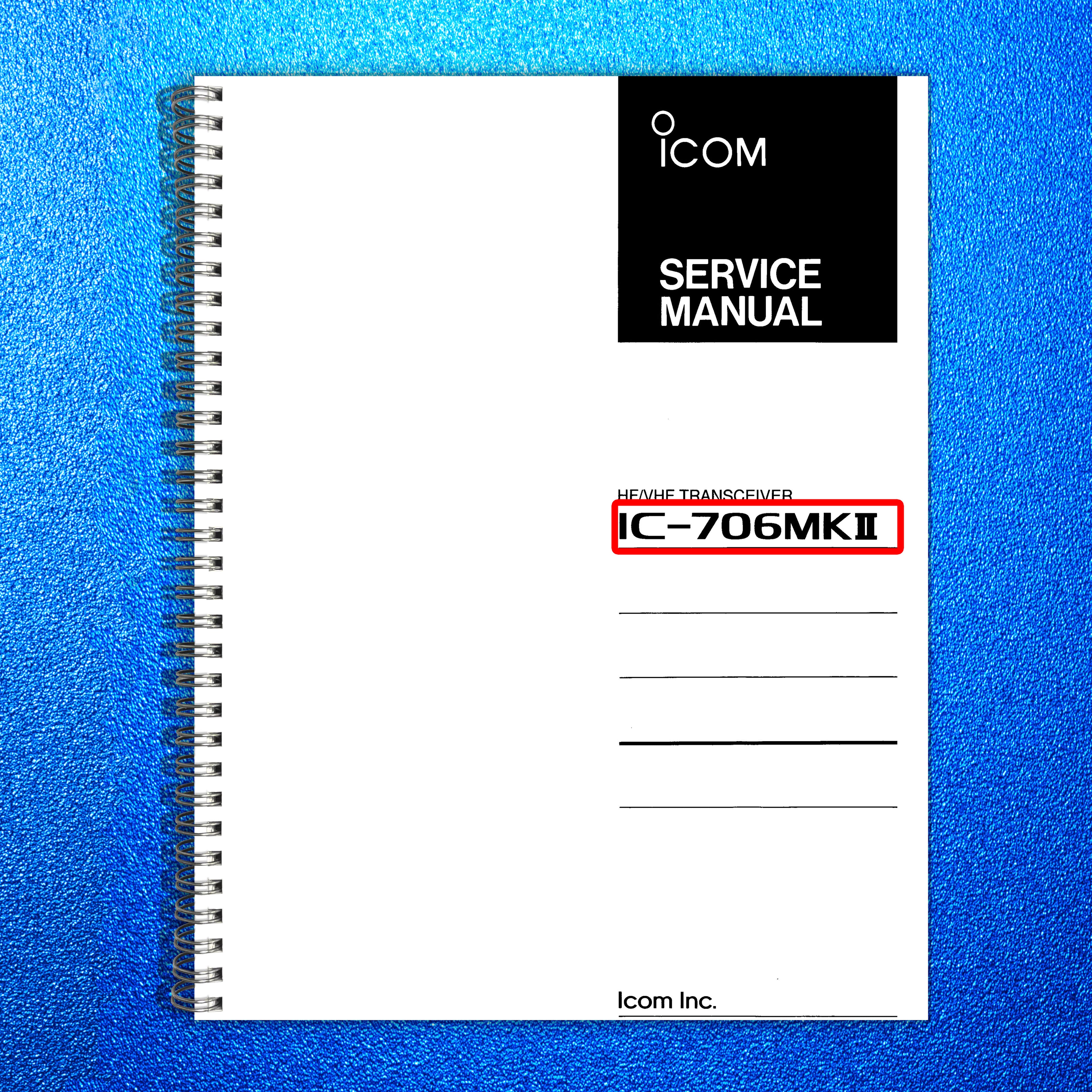 ICOM IC-706MKII Communications Receiver Service Manual, BOUND, COVERS, FOLDOUTS