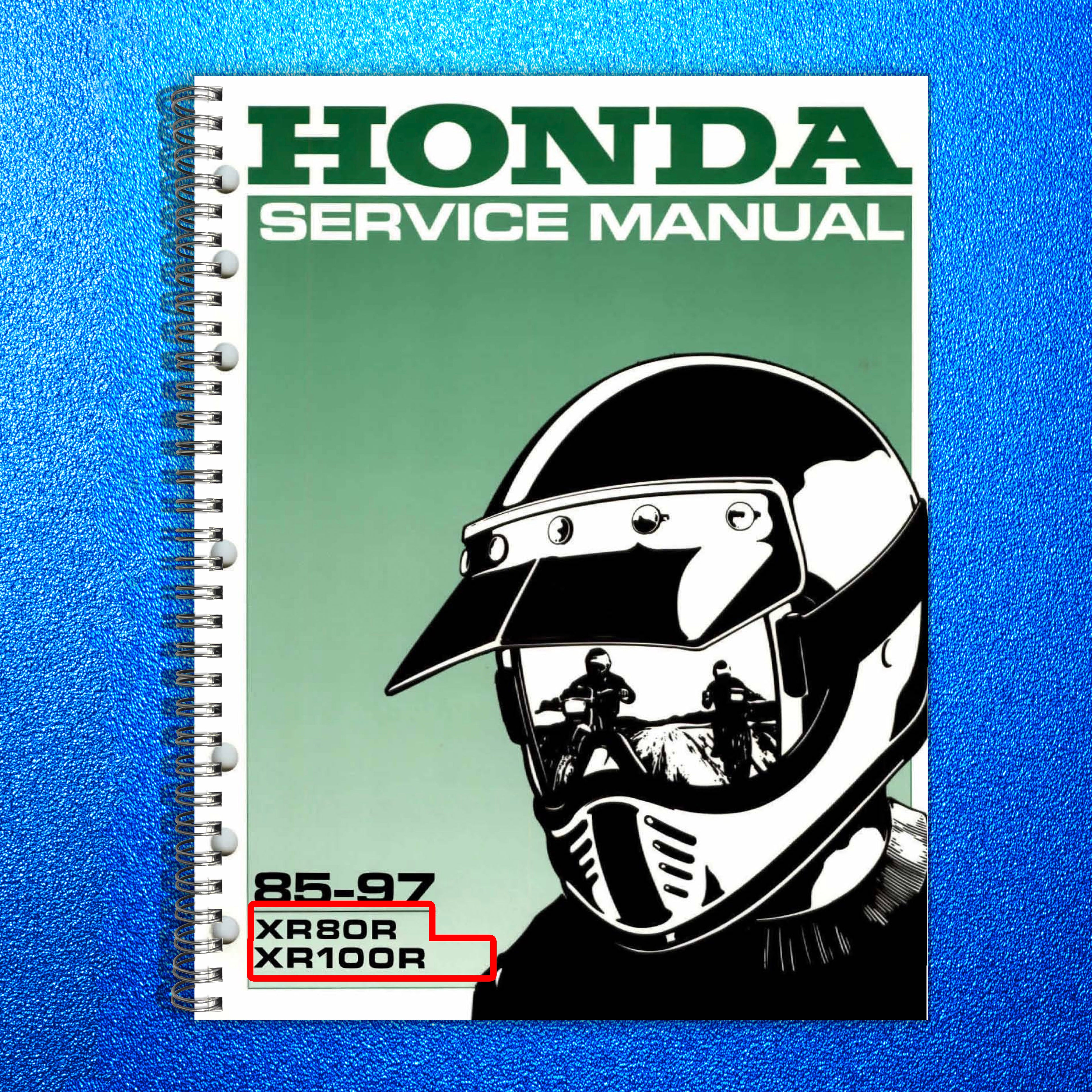 HONDA XR80R XR100R Motorcycle Service Manual 1985-1997 - WIRE BOUND - COVERS