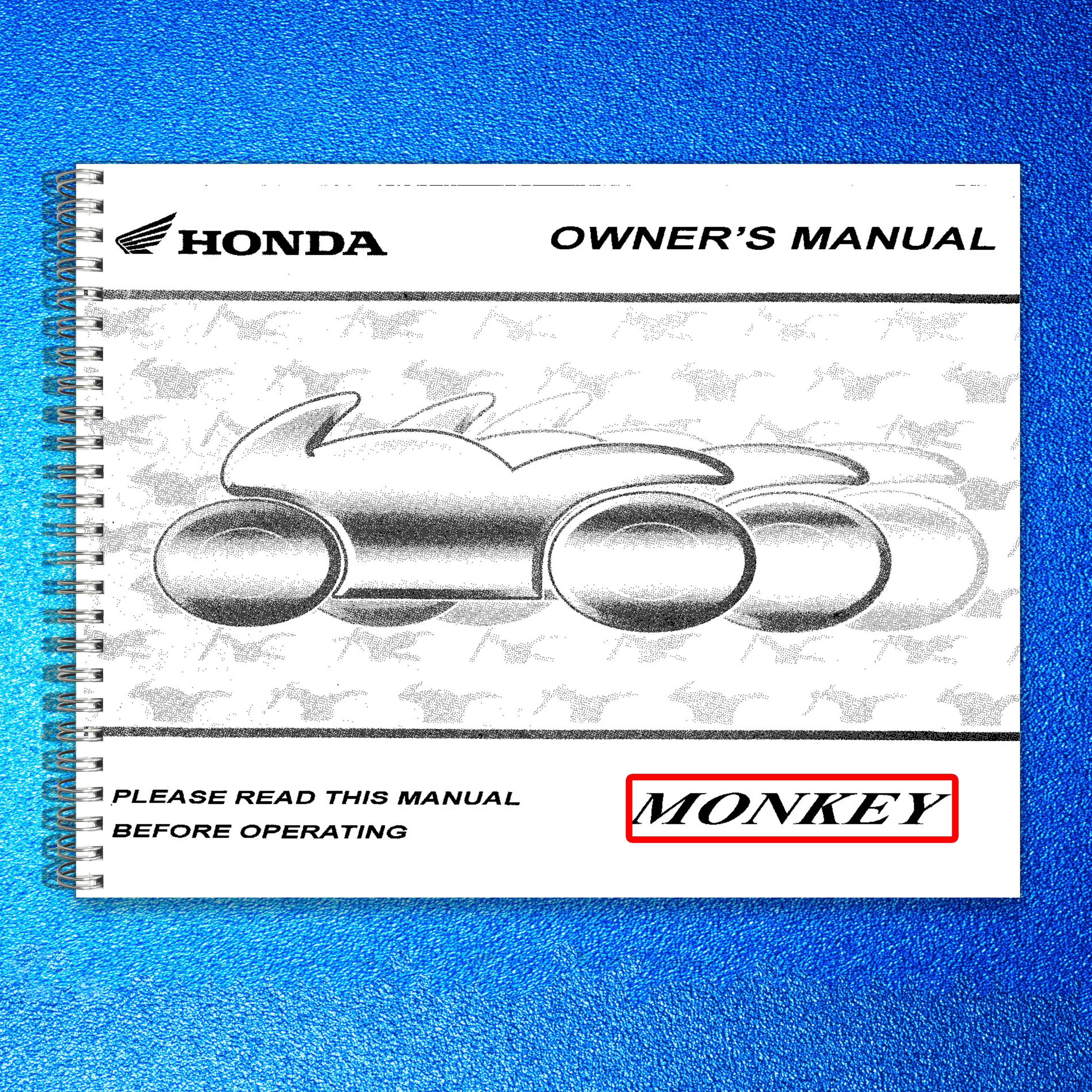 HONDA Monkey Owners Manual - STEEL WIRE BOUND - PROTECTIVE COVERS