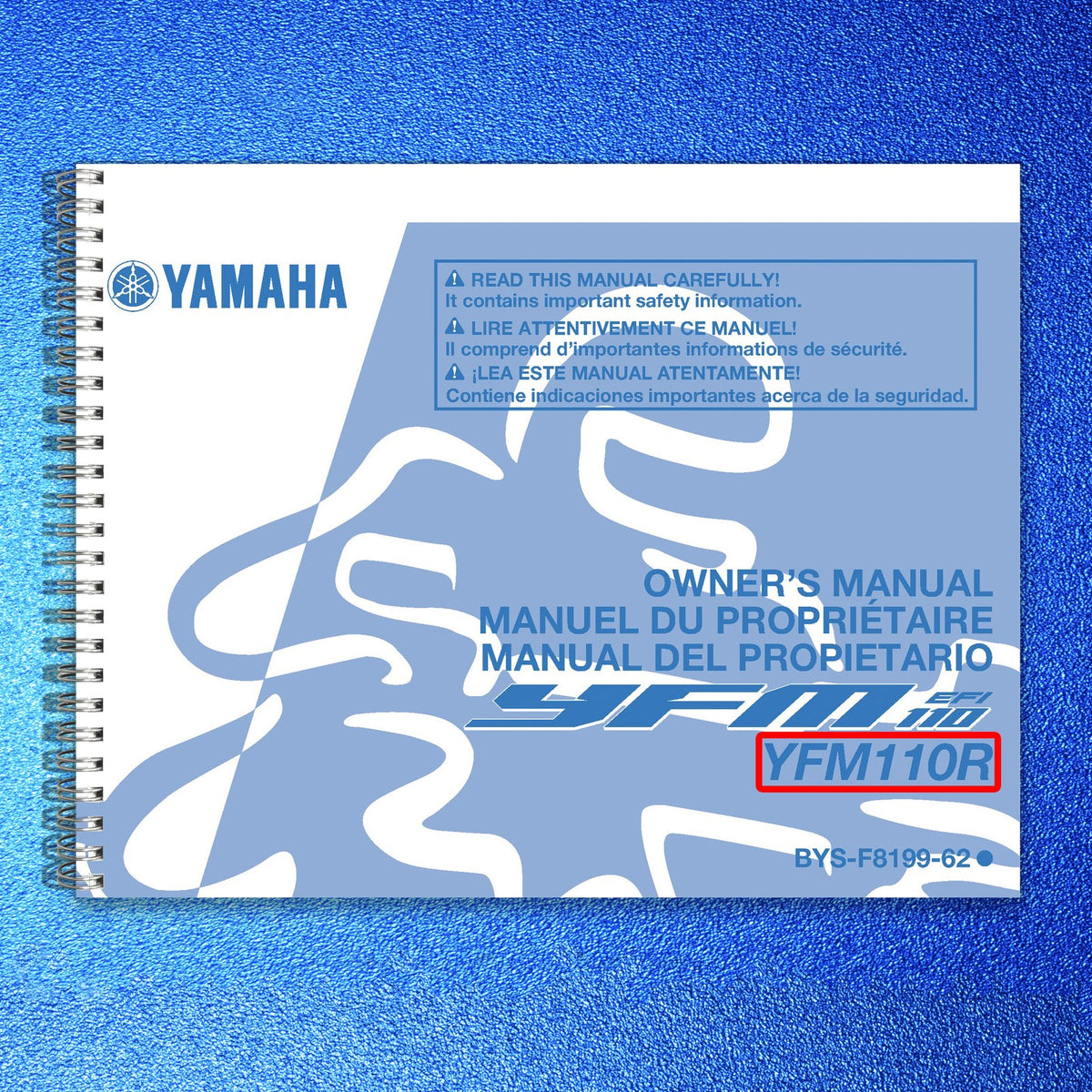 YAMAHA YFM110R ATV Owners Manual 2025 - STEEL WIRE BOUND - PROTECTIVE COVERS