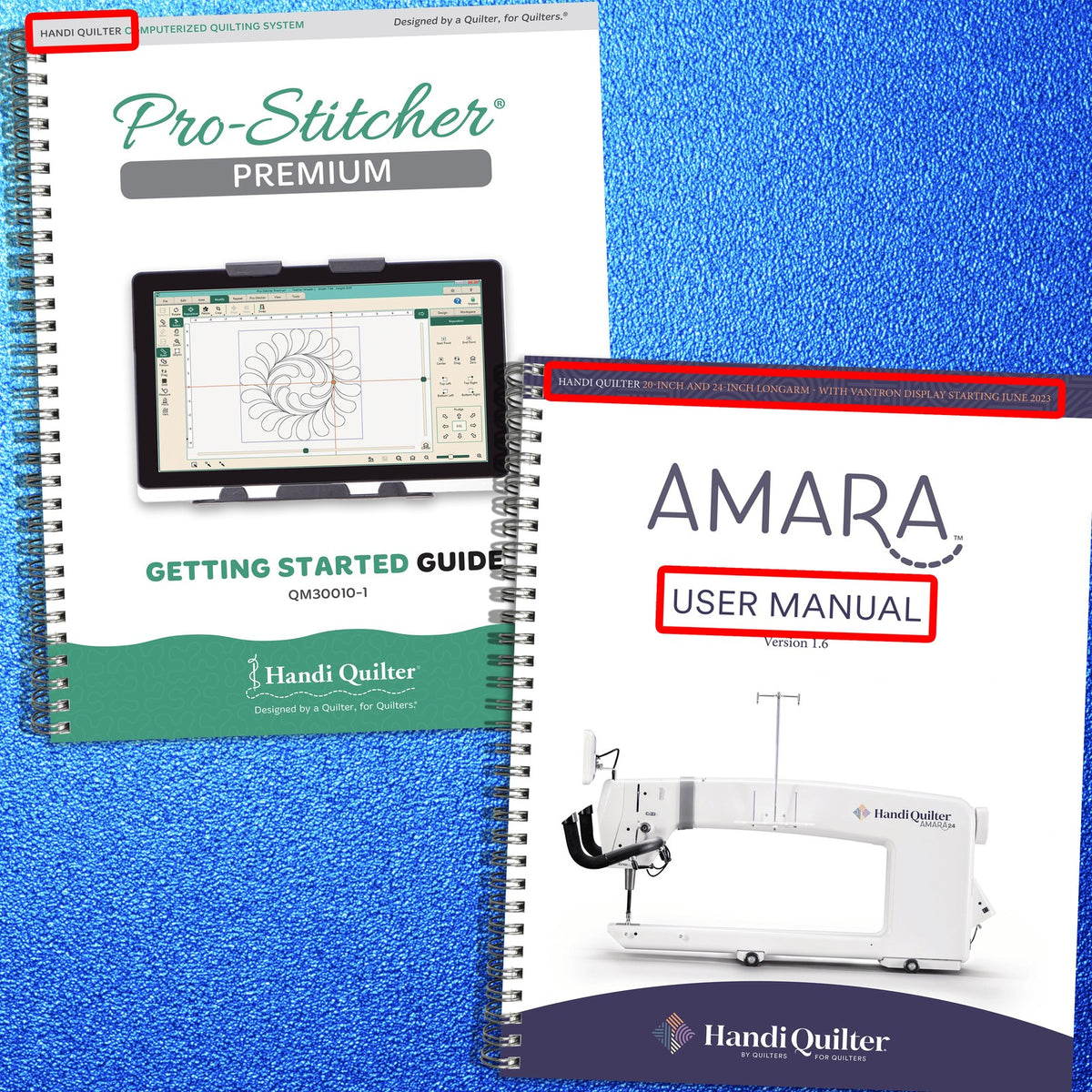 HANDI QUILTER Pro-Stitcher & HQ Amara 20 24 Operators Manual BUNDLE - WIRE BOUND