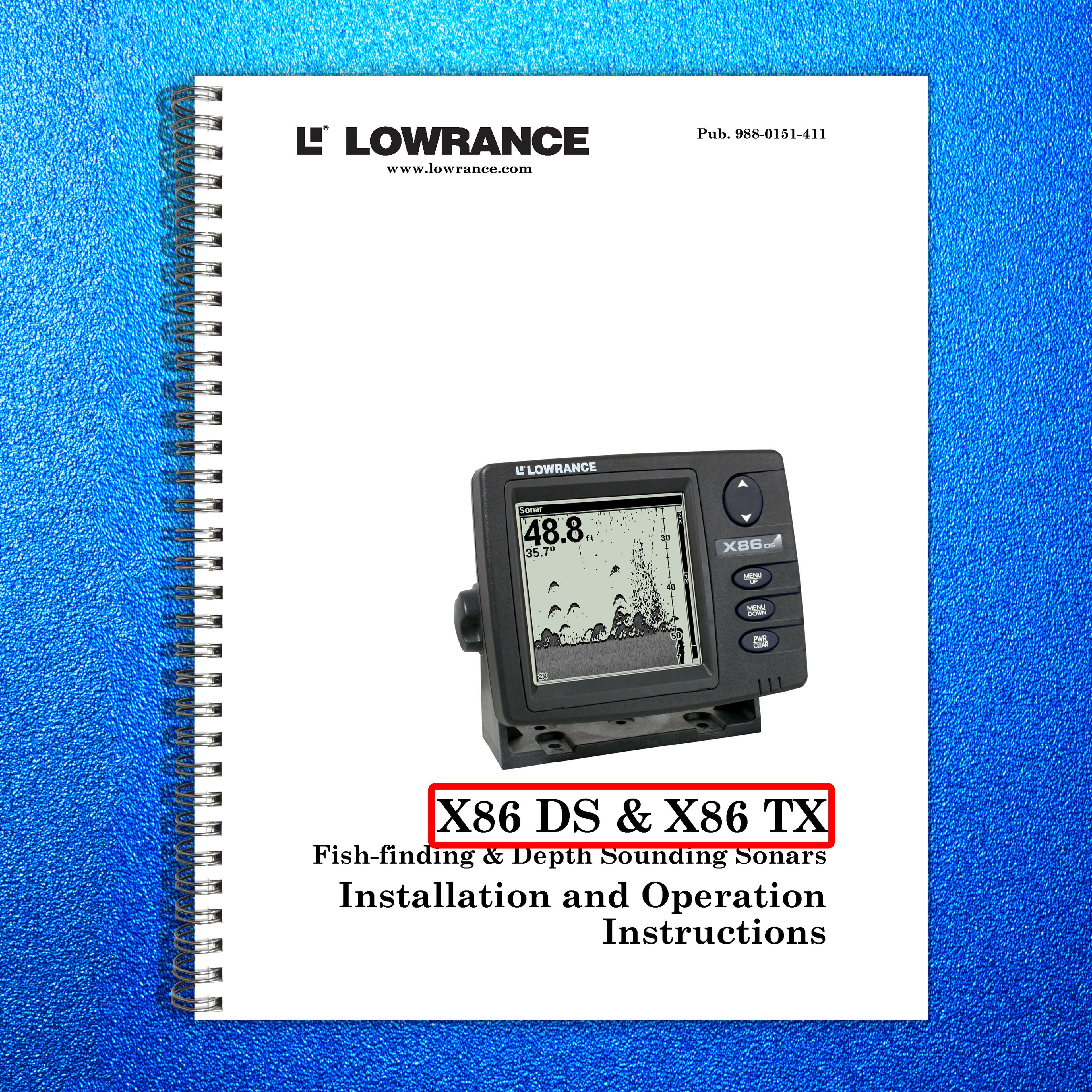 LOWRANCE X86 DS 86 TX Fish Finder Installation And Instructions Manual 2006