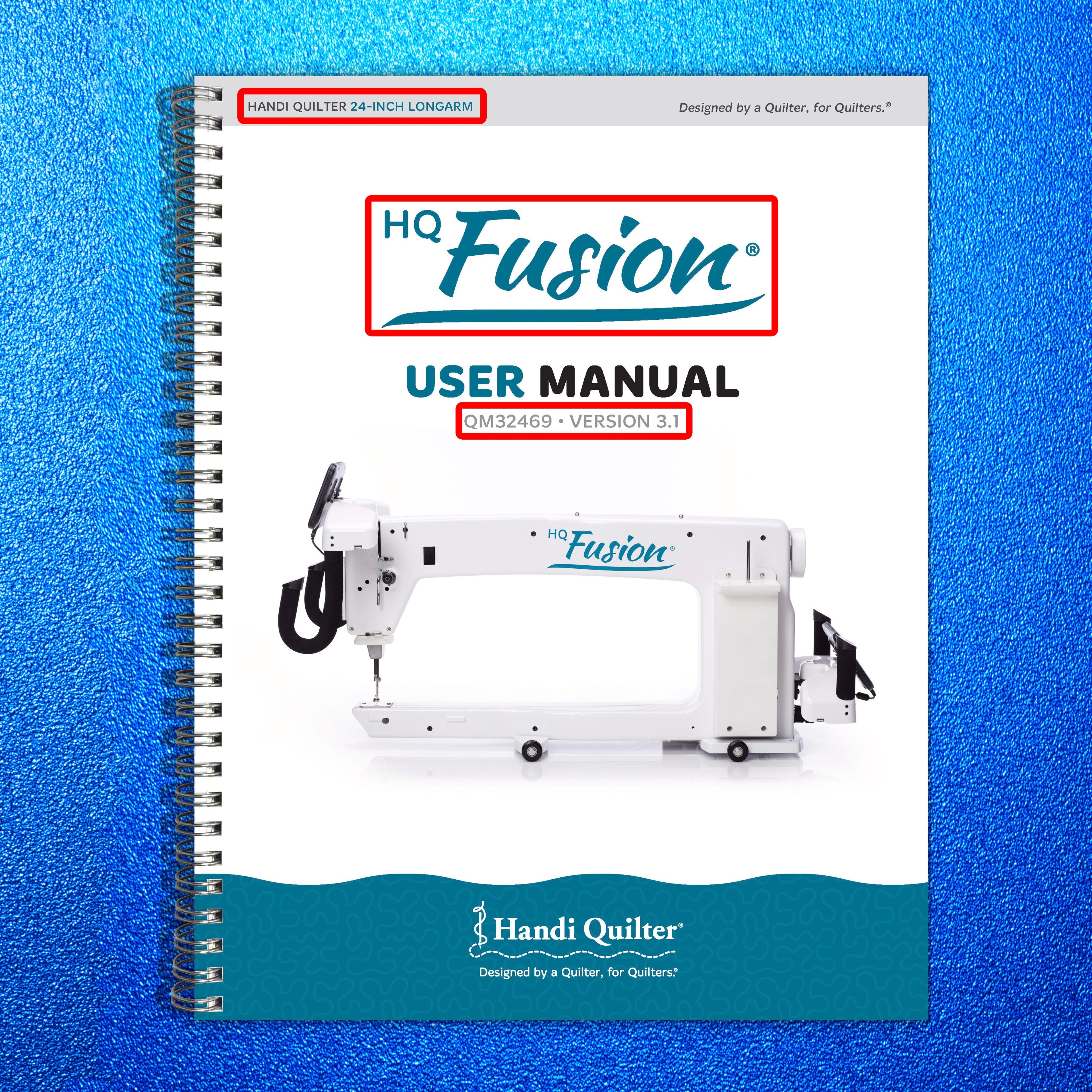 HANDI QUILTER Fusion 24-Inch Longarm User Manual 2015, BOUND, COVERS, FOLDOUTS