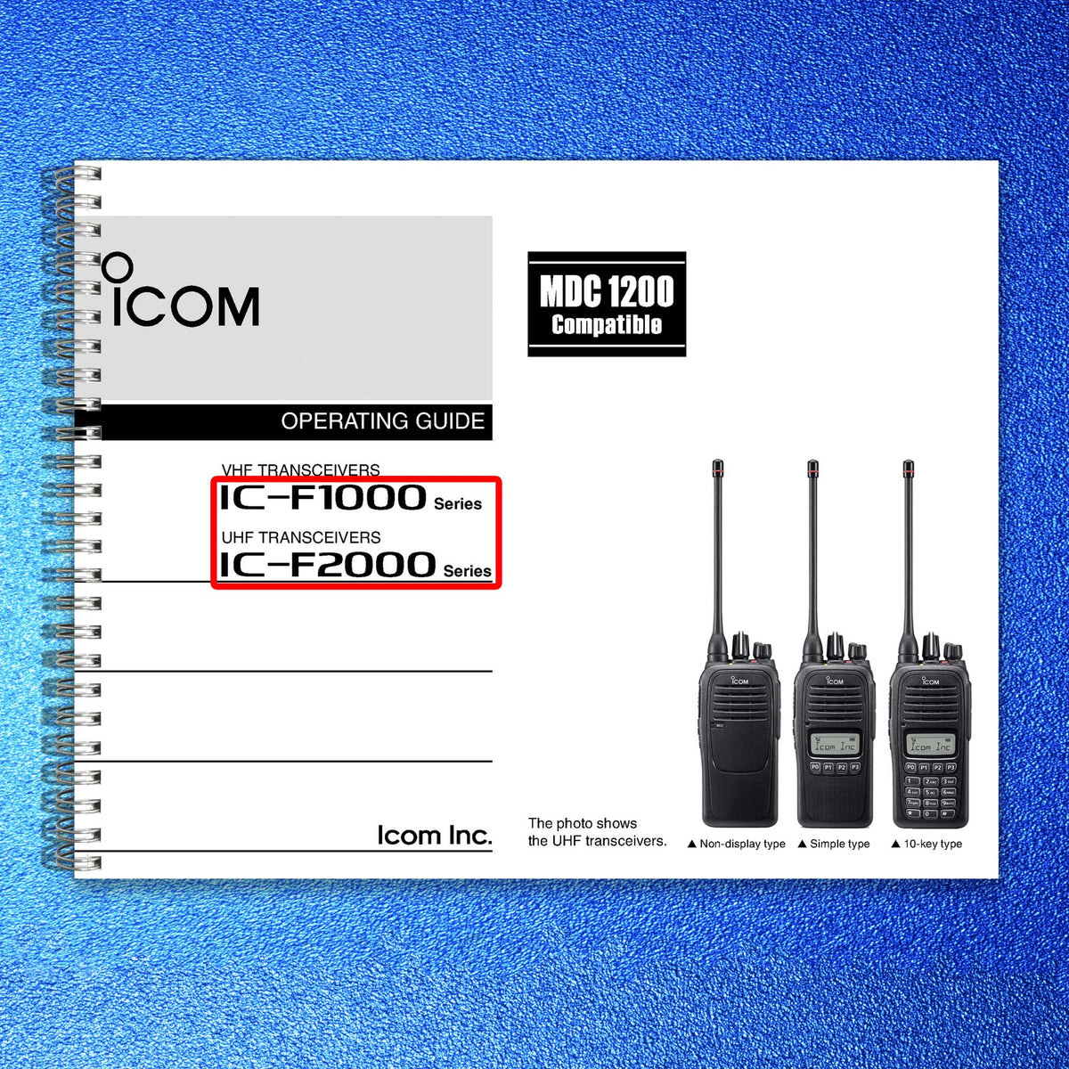 ICOM IC-F1000 F1000S F1000T IC-F2000 F2000S F2000T Operating Guide Manual