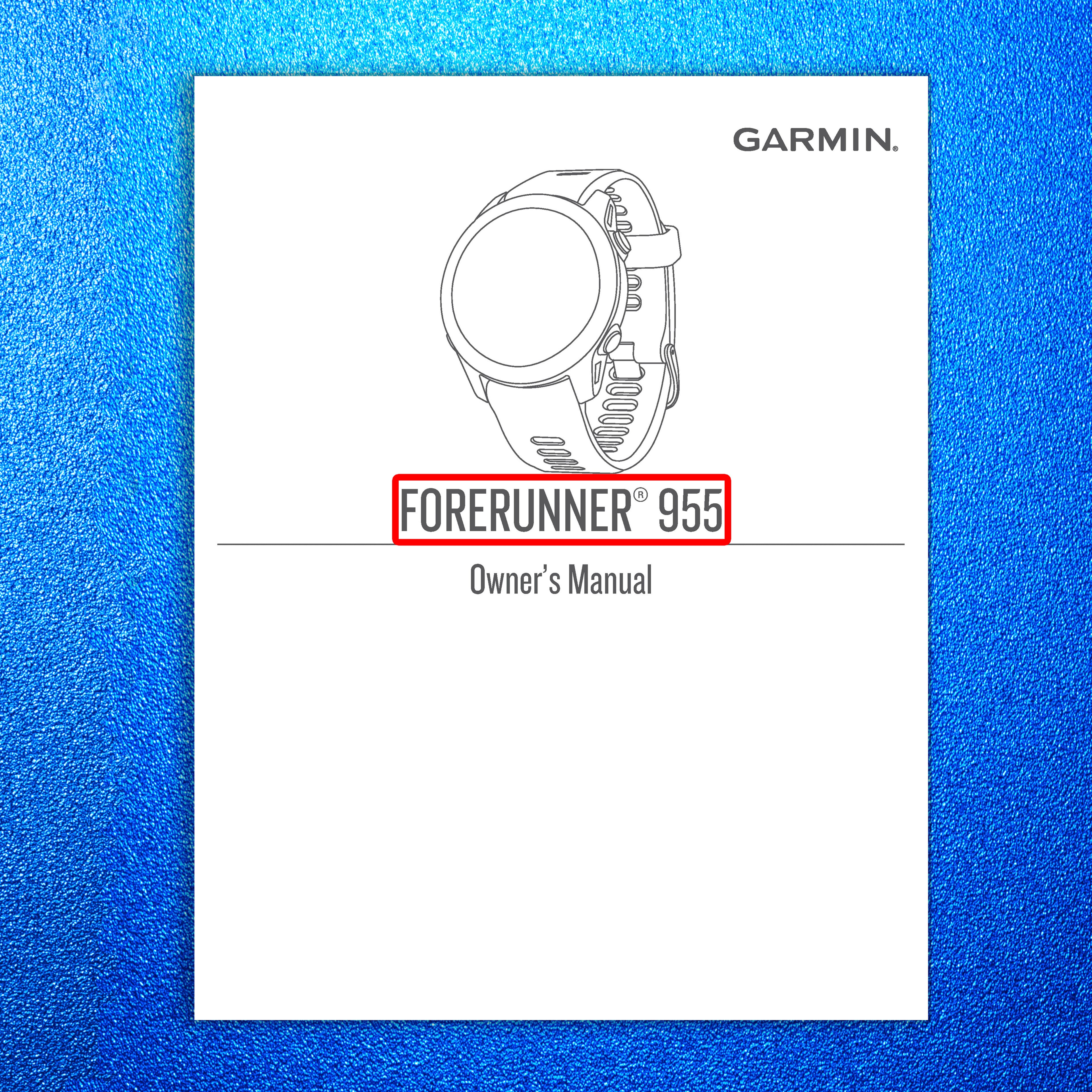 GARMIN Forerunner 955 Owners Manual - STEEL WIRE BOUND - PROTECTIVE COVERS