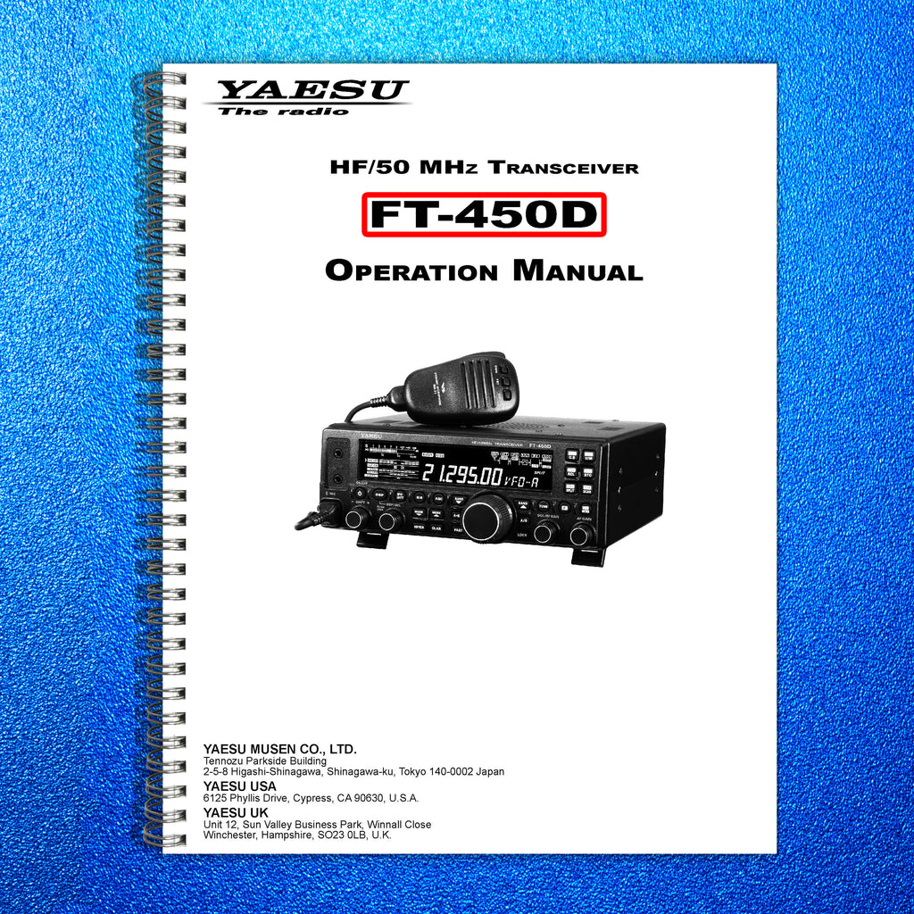 YAESU FT-450D Transceiver Operation Manual Operation Guide - TOUGH WIRE BINDING