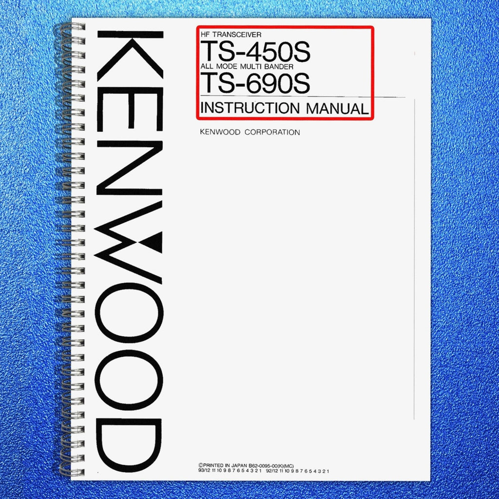 KENWOOD TS-450S TS-690S User Instruction Manual - WIRE BOUND - TOUGH COVERS