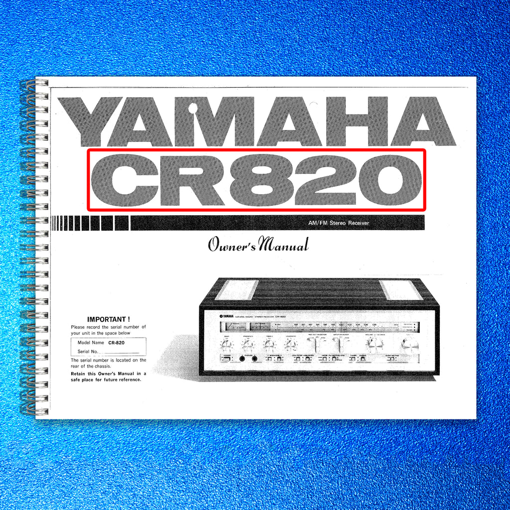 YAMAHA CR-820 Owners Manual - STEEL WIRE BOUND - PROTECTIVE COVERS