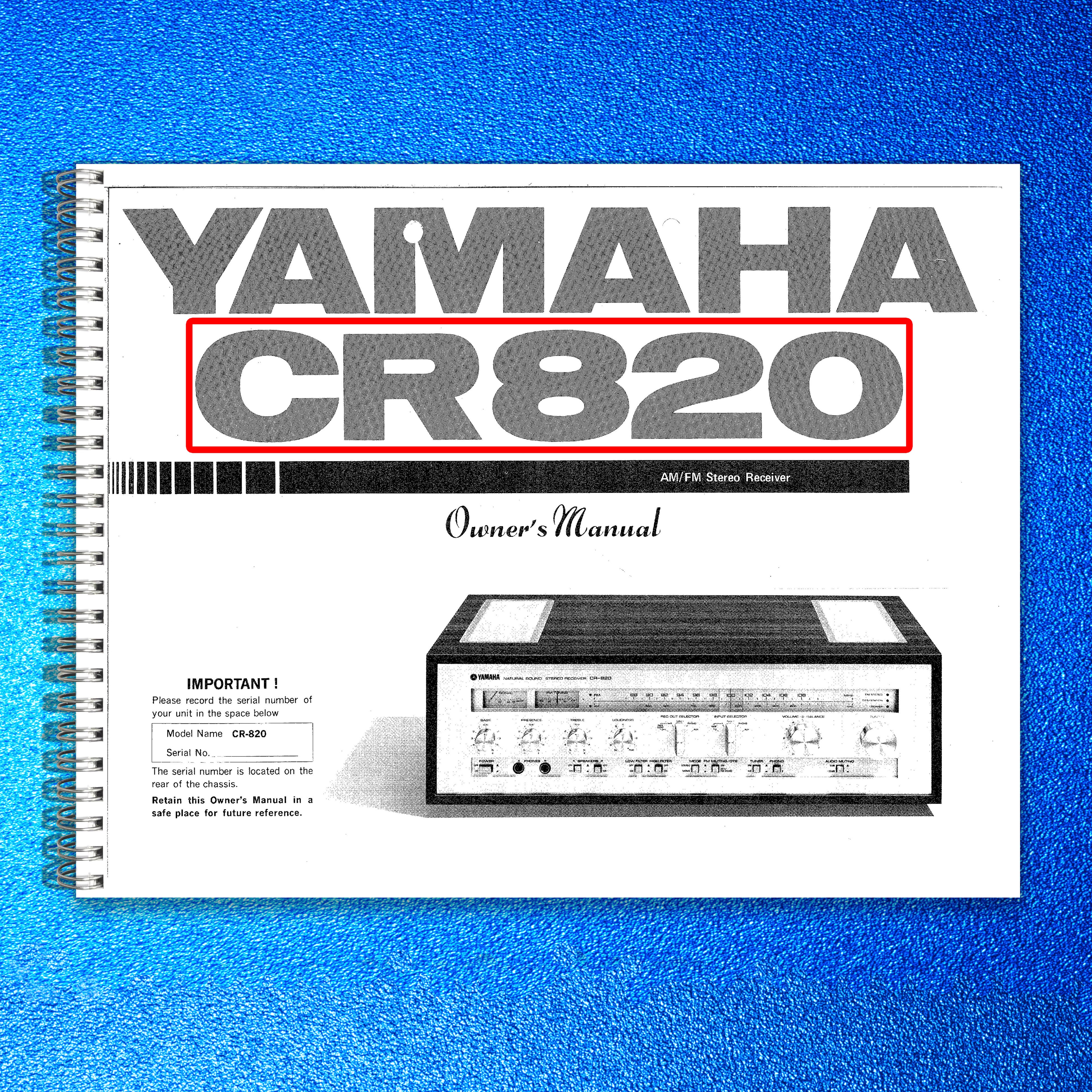 YAMAHA CR-820 Owners Manual - STEEL WIRE BOUND - PROTECTIVE COVERS