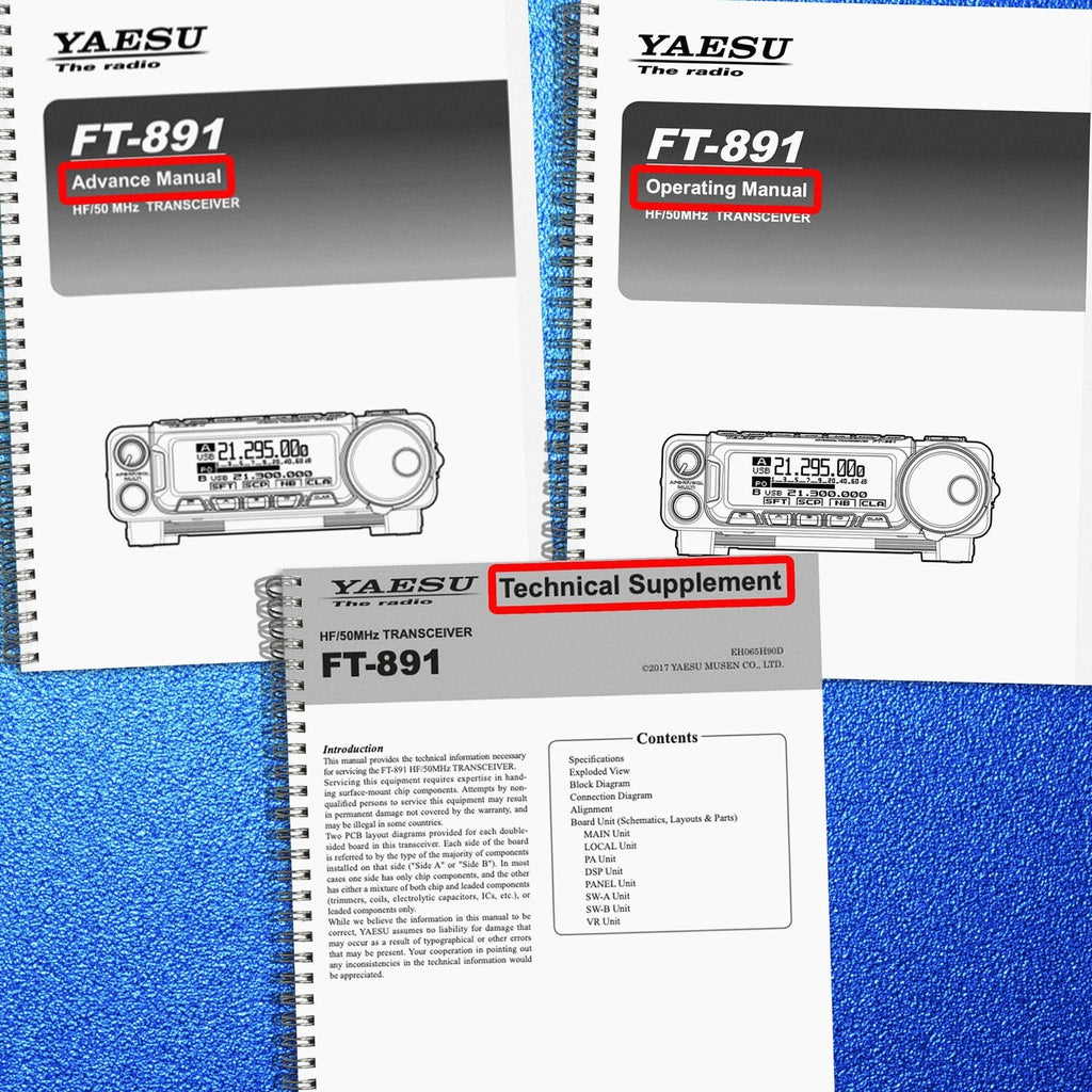 YAESU FT 891 OPERATING, ADVANCED, TECHNICAL SERVICE MANUAL BUNDLE, BOUND, COVERS