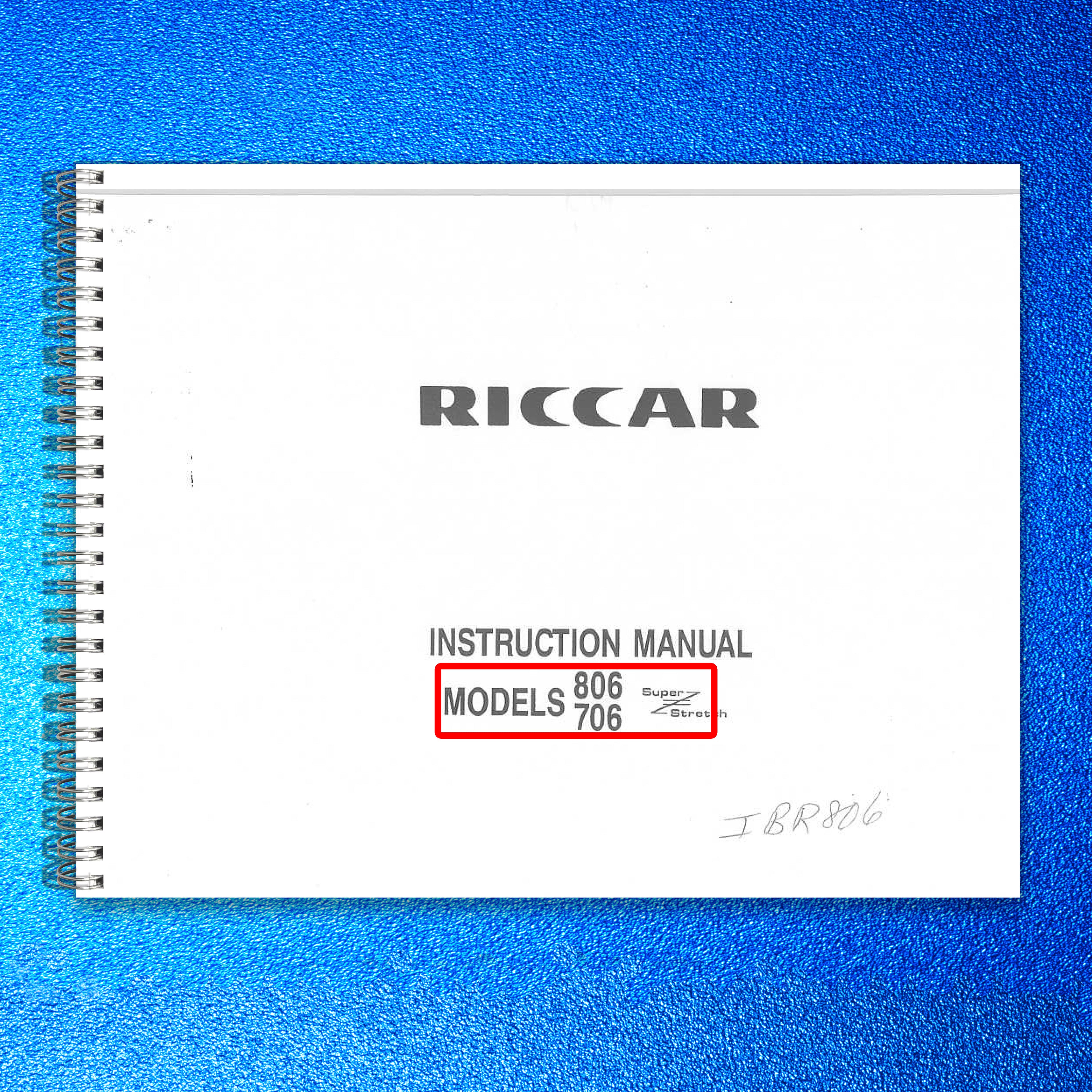 RICCAR 806 706 Super Stretch Instruction Manual - WIRE BOUND - TOUGH COVERS
