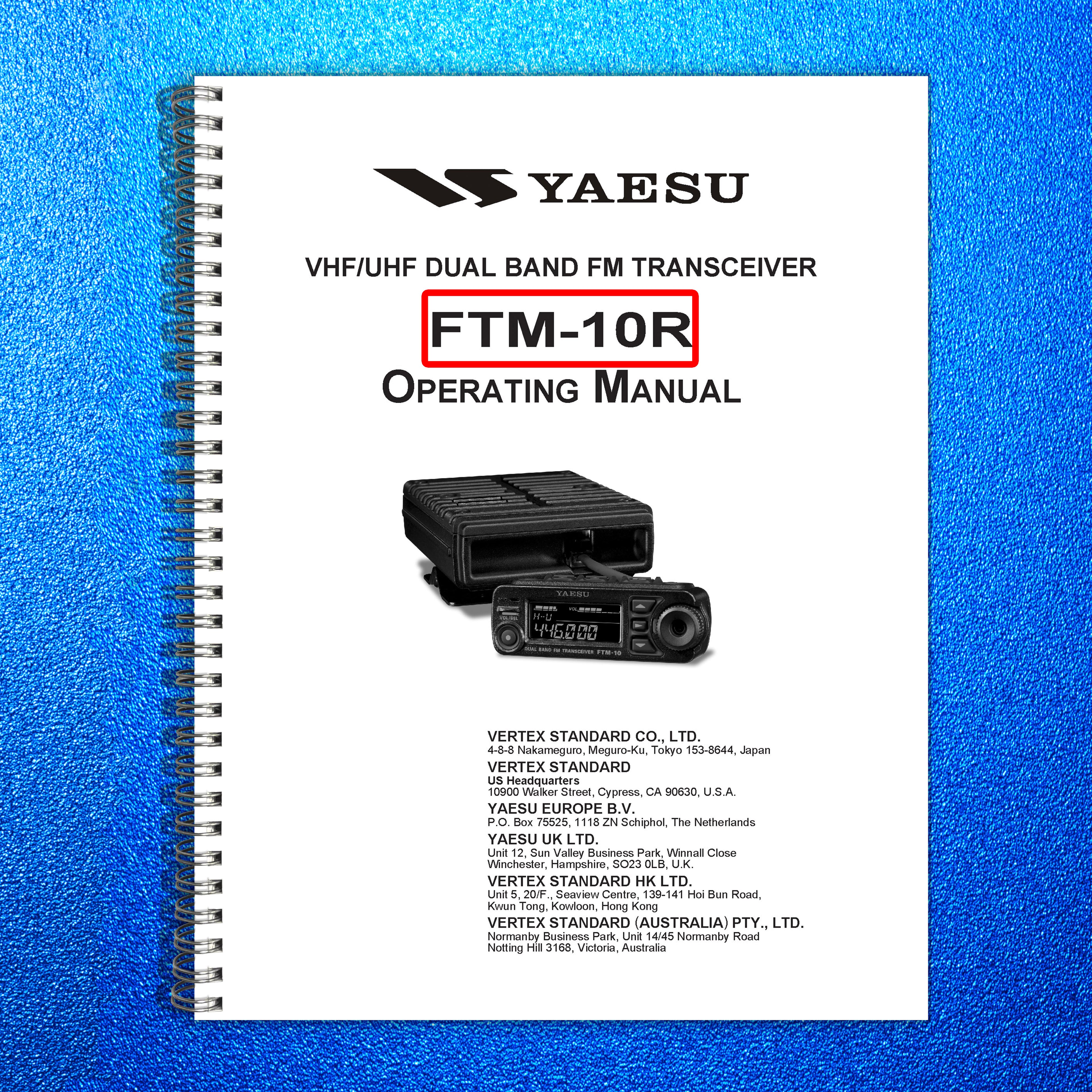 YAESU FTM-10R VHF UHF Dual Band FM Transceiver Operating Manual - WIRE BOUND
