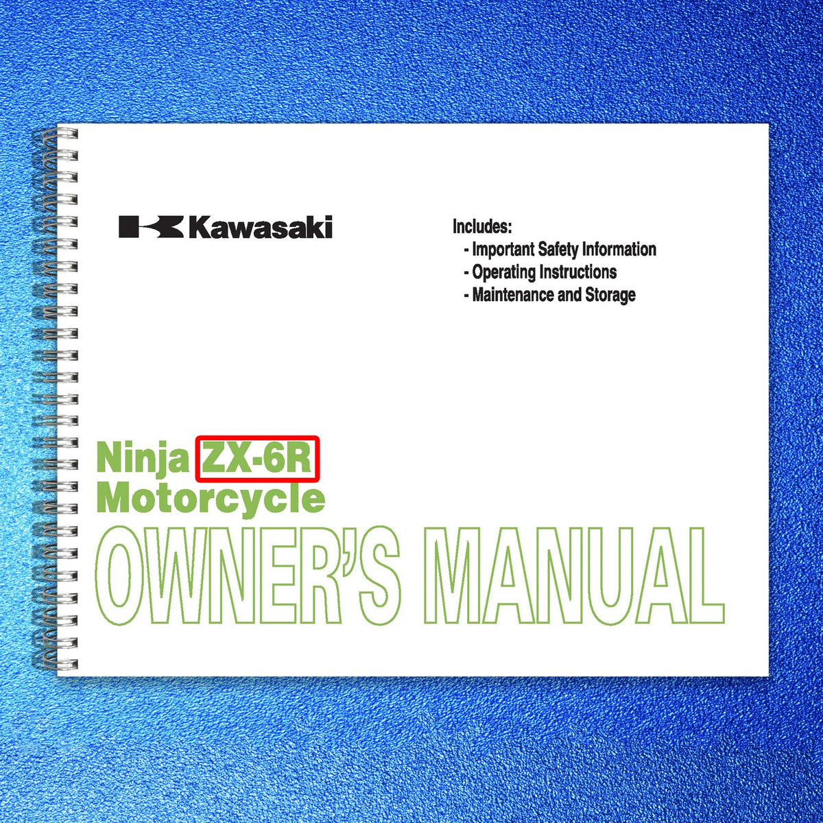 KAWASAKI Ninja ZX-6R Owners Manual 2009 - STEEL WIRE BOUND - PROTECTIVE COVERS