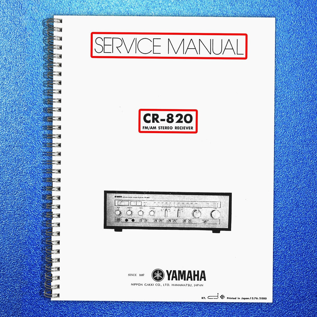 YAMAHA CR-820 Service Manual - STEEL WIRE BOUND - THICK COVERS