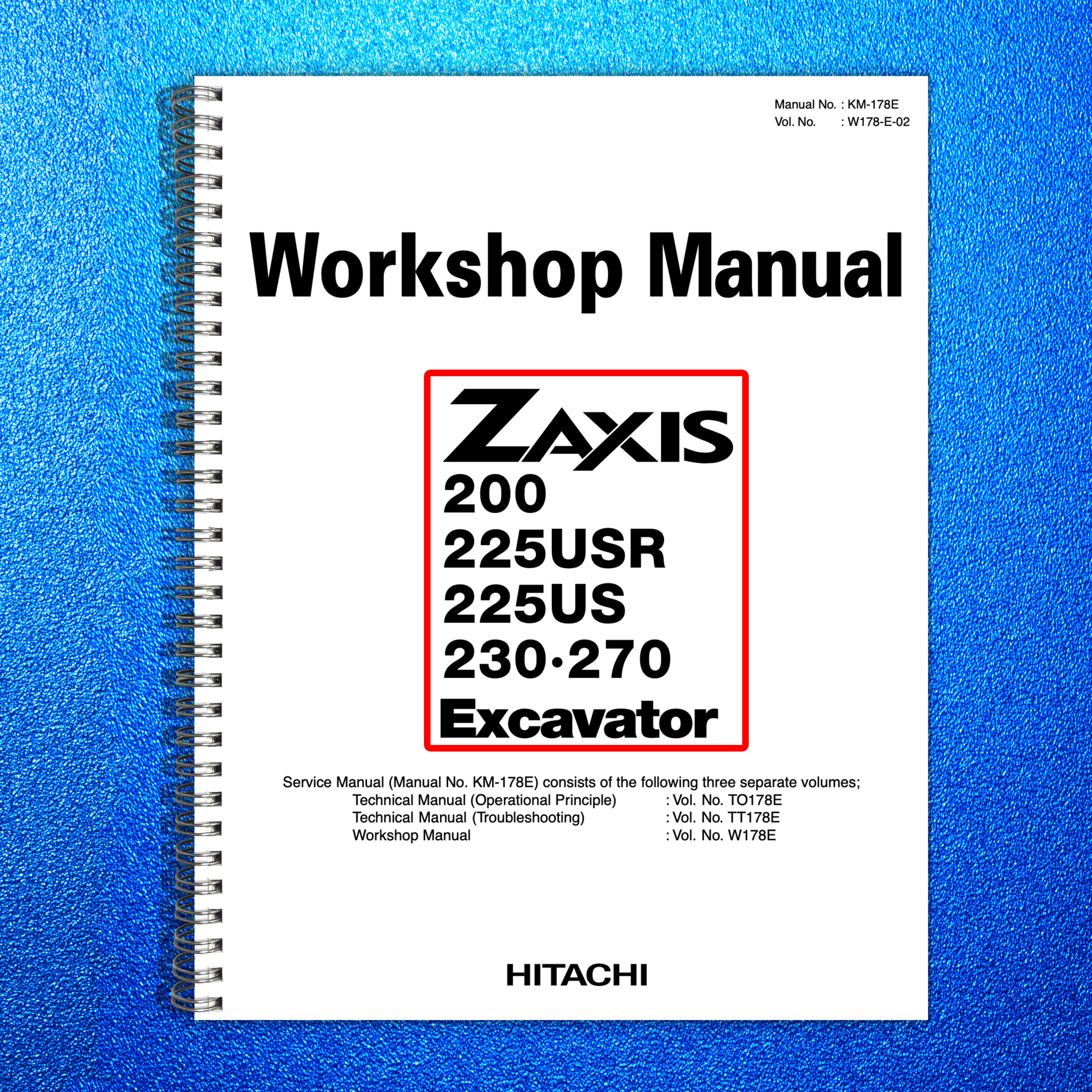 HITACHI ZAXIS 110 120 125US 135US Workshop Manual - WIRE BOUND - TOUGH COVERS