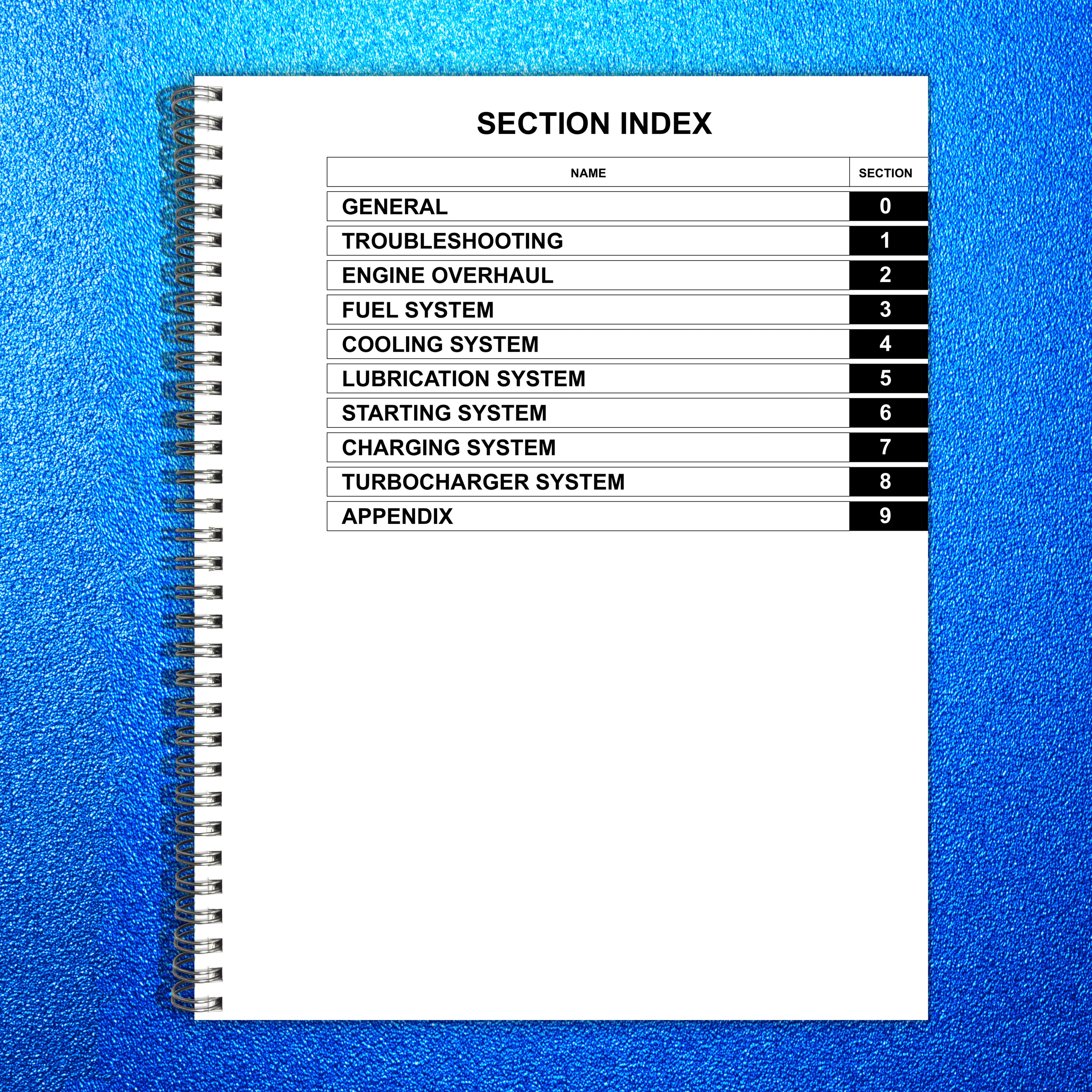 HINO 300 Series N04C 40L Diesel Engine Workshop Manual - WIRE BOUND - COVERS