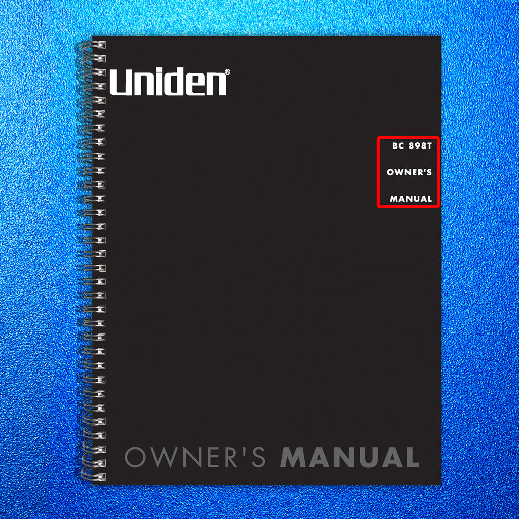 UNIDEN Bearcat Trunk Tracker III BC898T Operators Manual - WIRE BOUND - COVERS