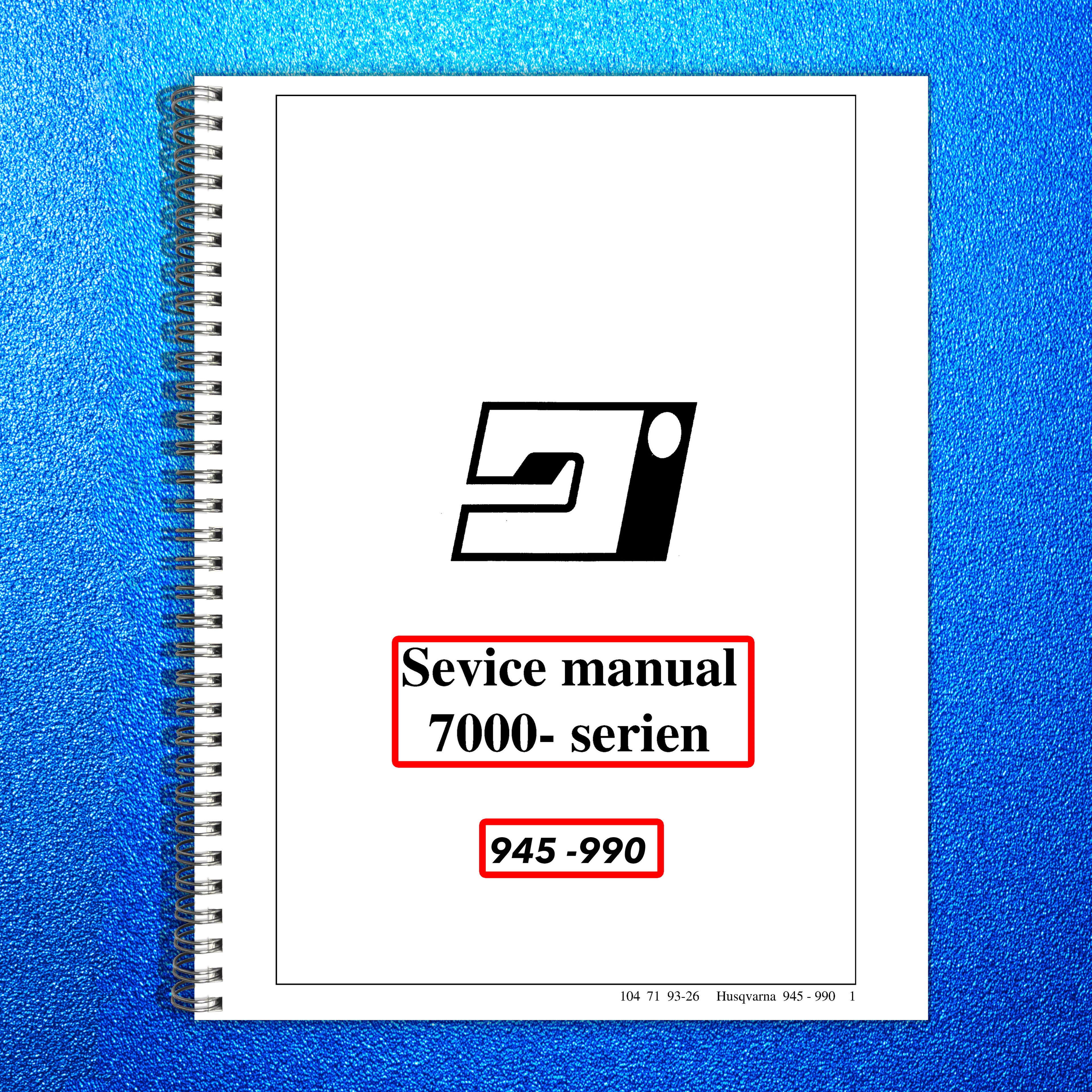 Husqvarna 7000 Series PRISMA 945 - 990 Service Manual - WIRE BOUND - COVERS