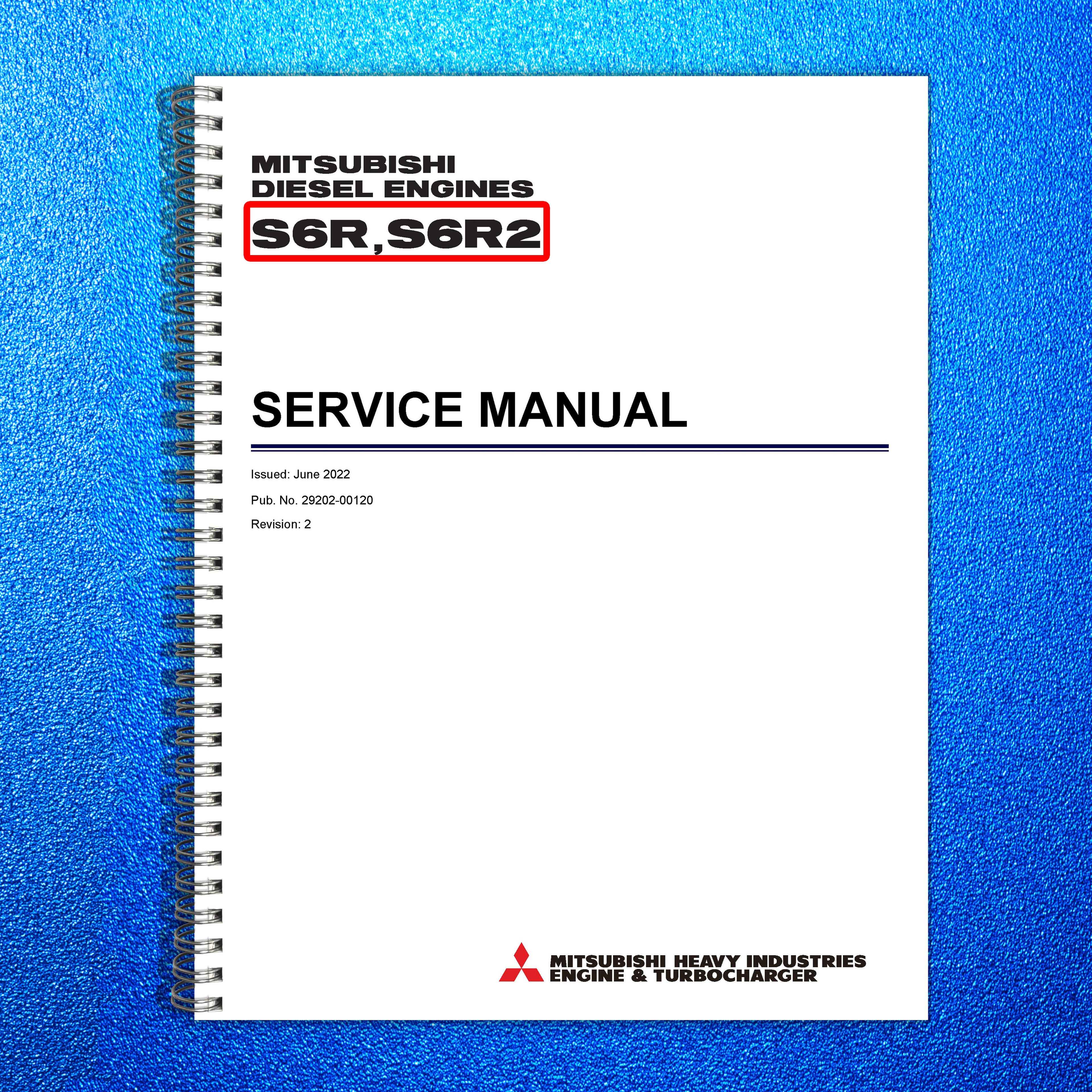 MITSUBISHI S6R2-MPTK Diesel Engine Service Manual 2022 - WIRE BOUND - COVERS