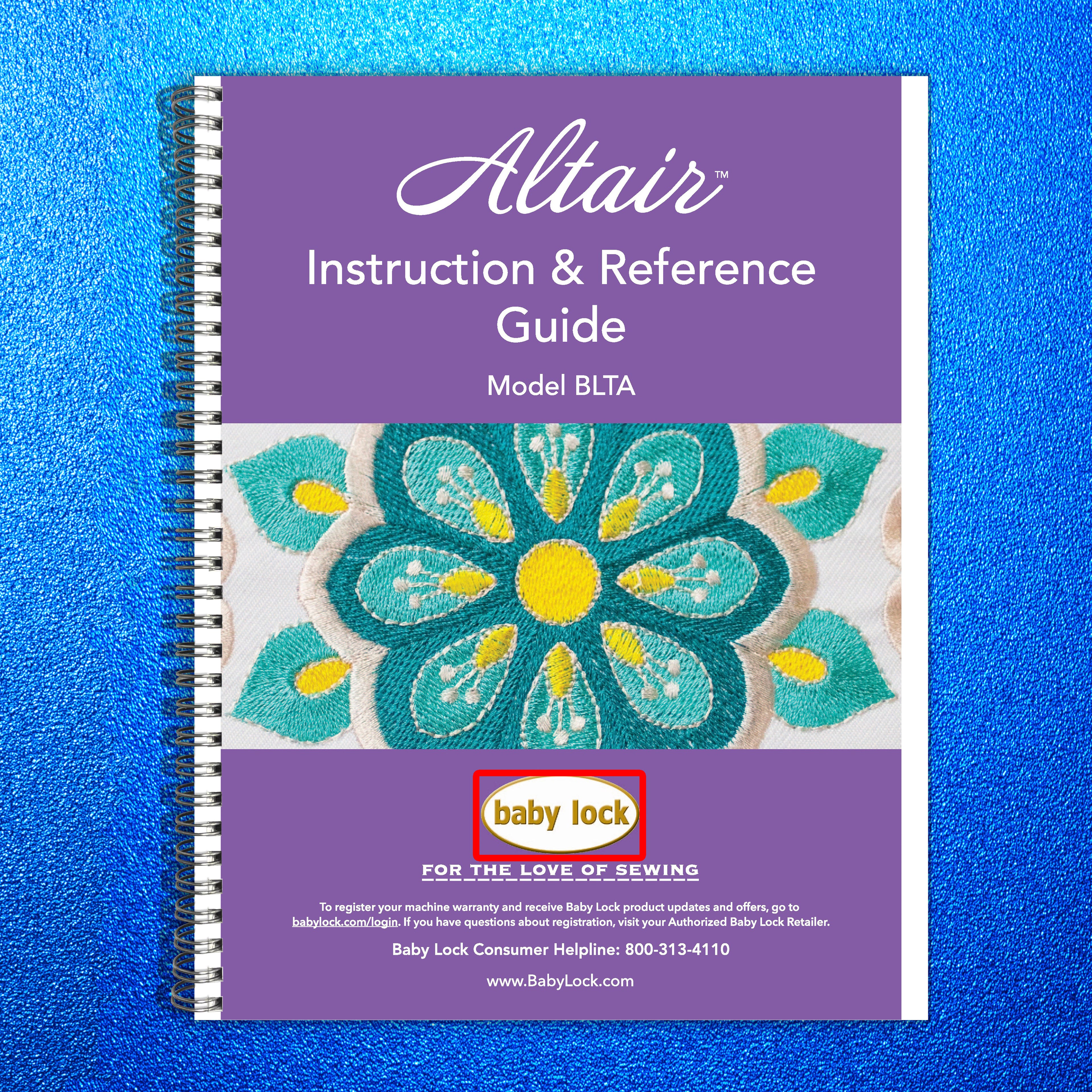 BABY LOCK Altair BLTA Sewing Machine Instruction Manual - WIRE BOUND - COVERS