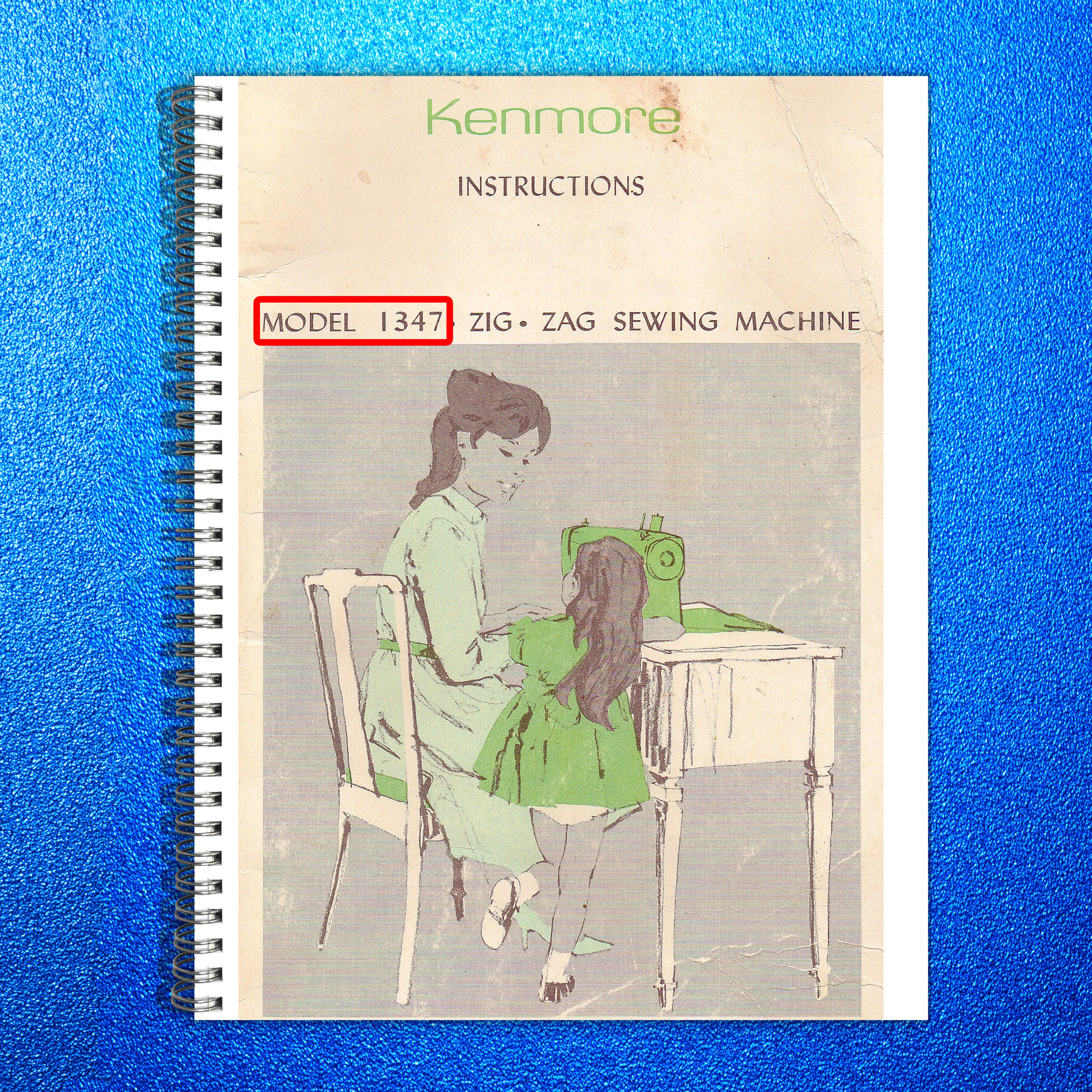 KENMORE 158-13470 Sewing Machine Instruction Manual - WIRE BOUND - TOUGH COVERS