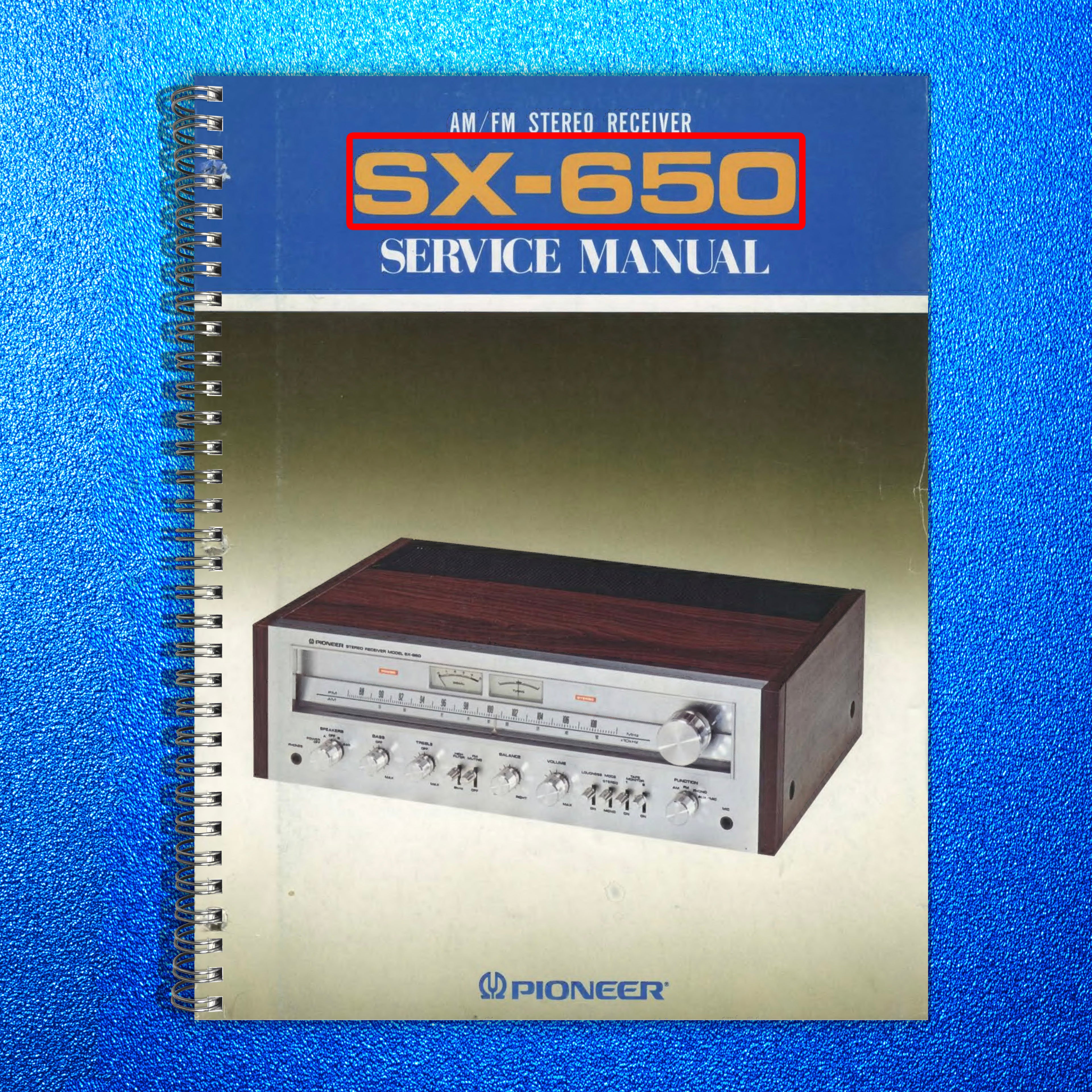 PIONEER SX-650 Stereo Receiver Service Manual - STEEL WIRE BOUND - TOUGH COVERS