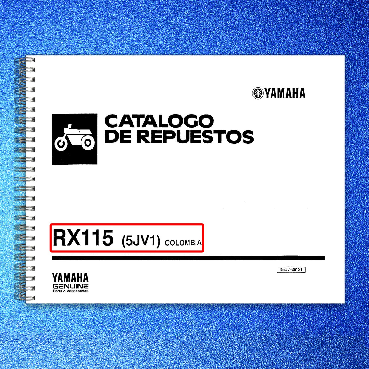 YAMAHA RX115 5JV1 Motorcycle Parts Manual SPANISH ESPANOL - WIRE BOUND - COVERS