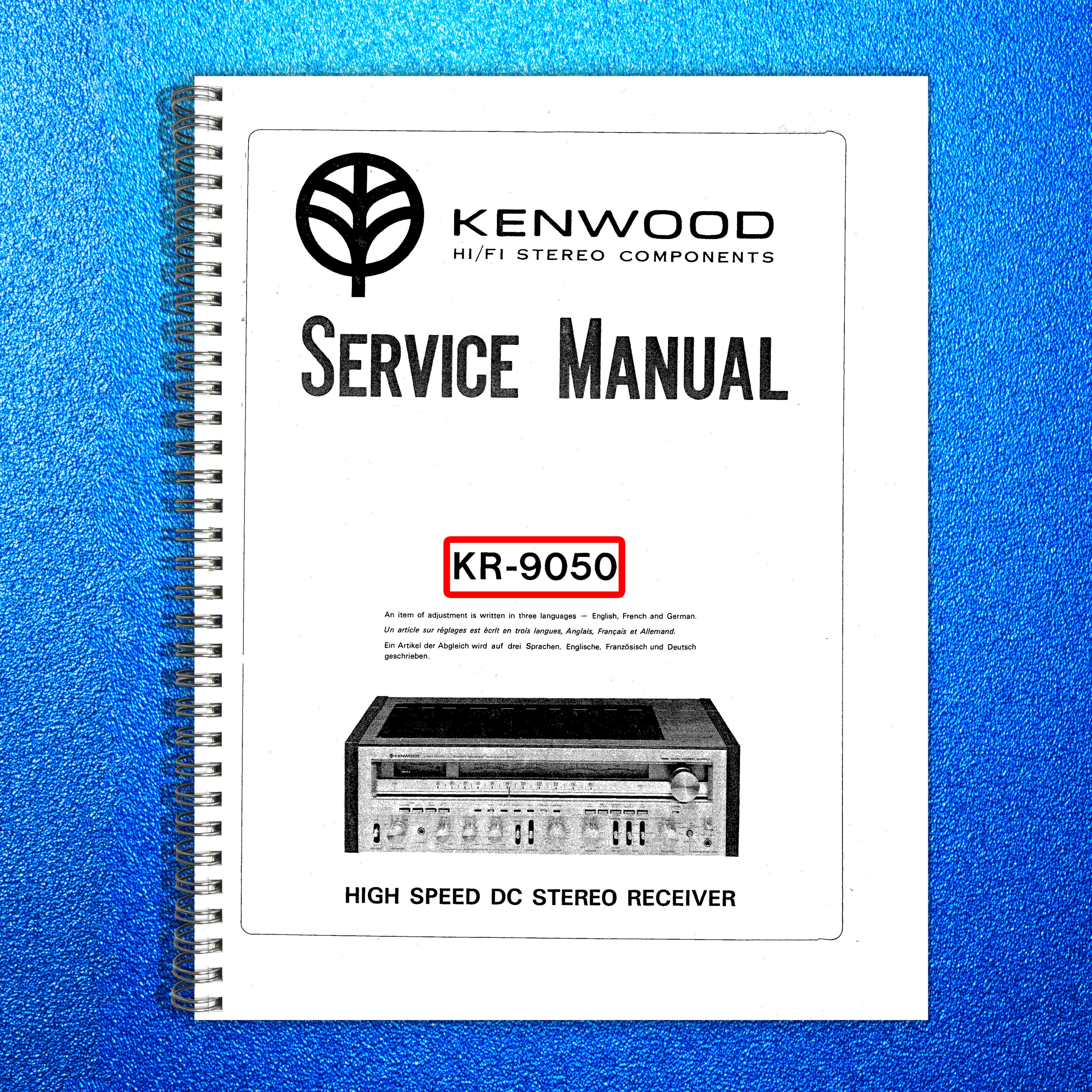 KENWOOD KR-9050 Stereo Receiver Service Manual - STEEL WIRE BOUND - TOUGH COVERS